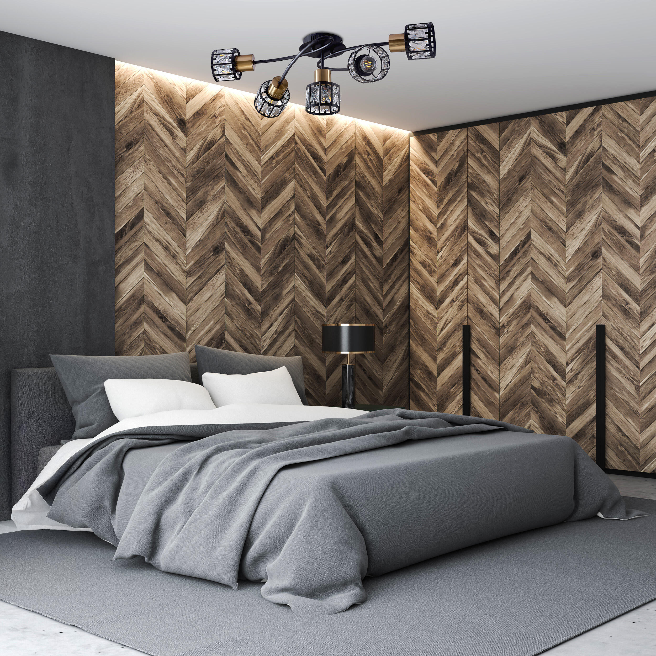 Lampa sufitowa Zahara czarno-złota 5 x E27 Goldlux - 2