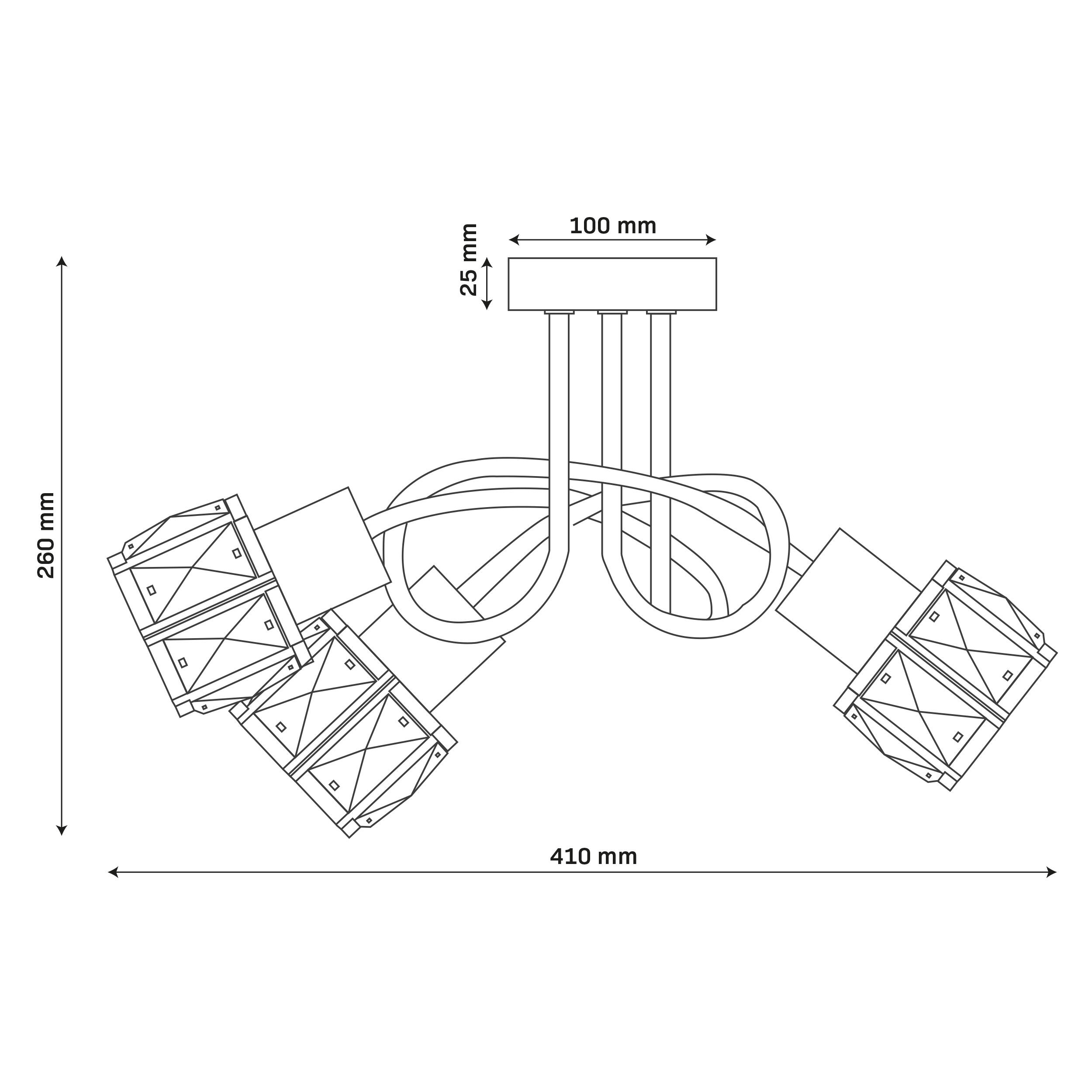 Lampa sufitowa Zahara czarno-złota 3 x E27 Goldlux - 3