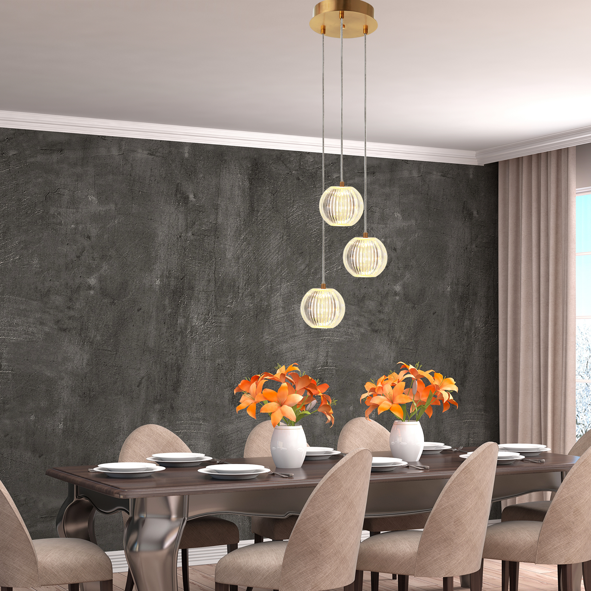 Lampa wisząca Brillant złota 3 x LED Light Prestige - 2