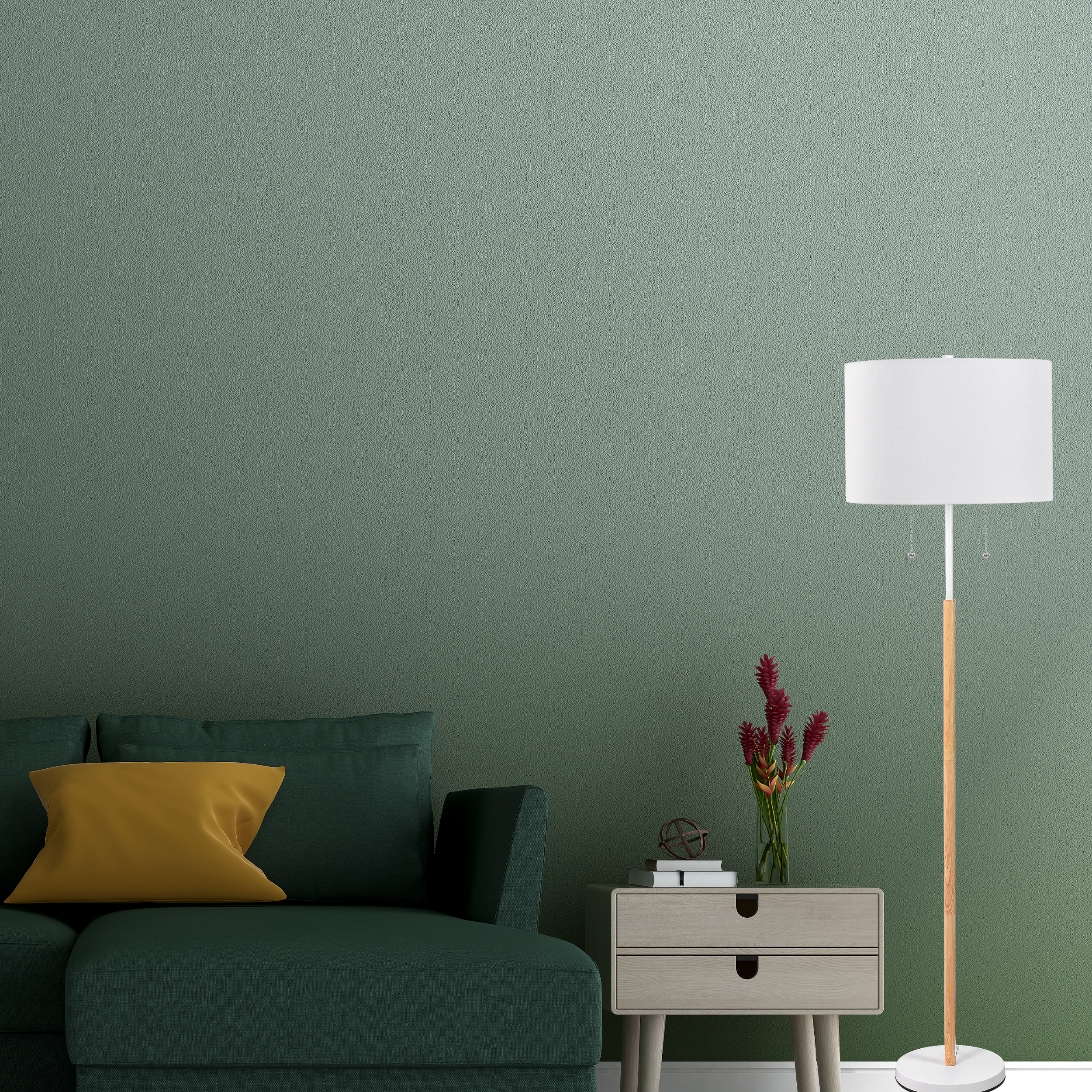 Lampa podłogowa Fogo biała 2 x E27 - 2