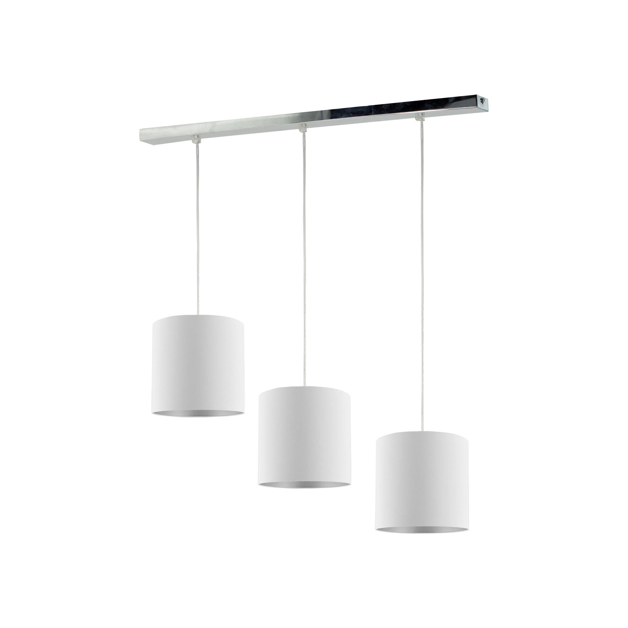 Lámpara de techo colgante algodón gris 3 luces E27 Surrey altura regulable 60 cm - 3