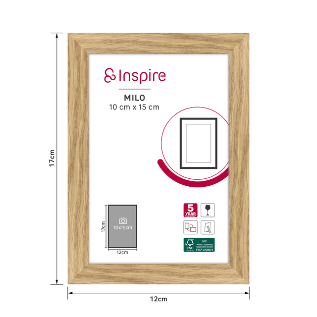 Cadre Photo 10x15 Cm Bois Corail Ondulé
