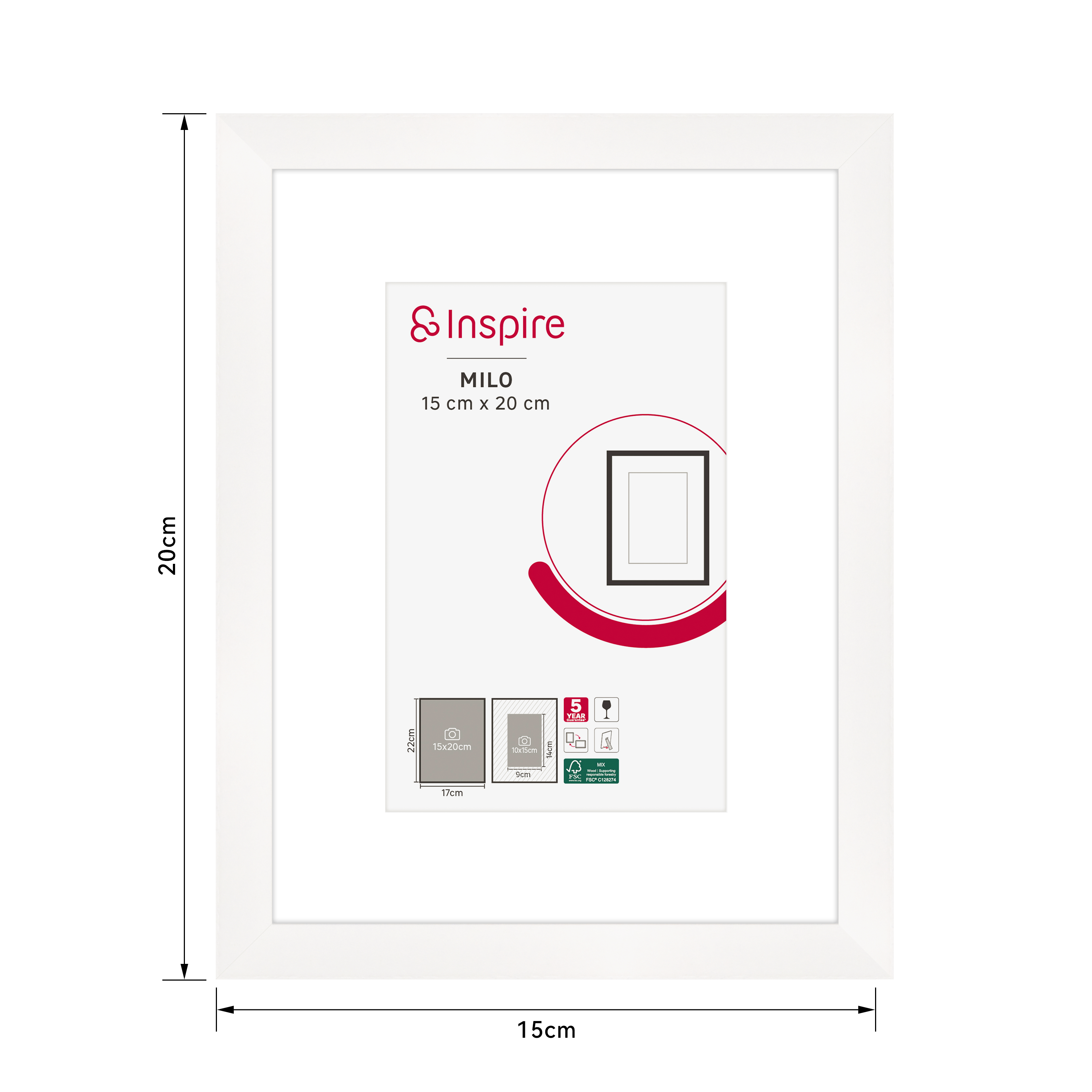 Moldura Milo 13X18cm branco Inspire - 6