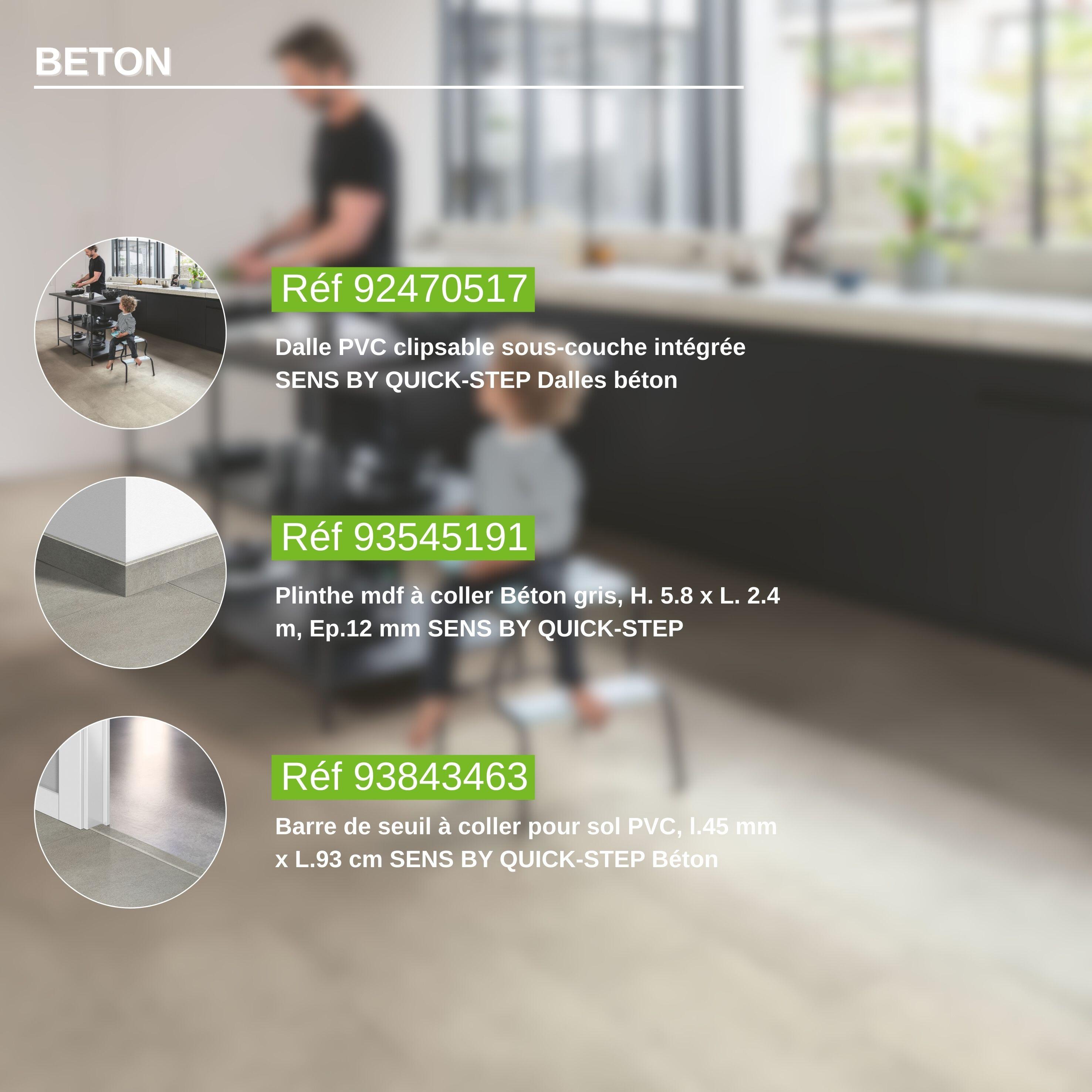 Dalle PVC clipsable sous-couche intégrée SENS BY QUICK-STEP Dalles béton - 4