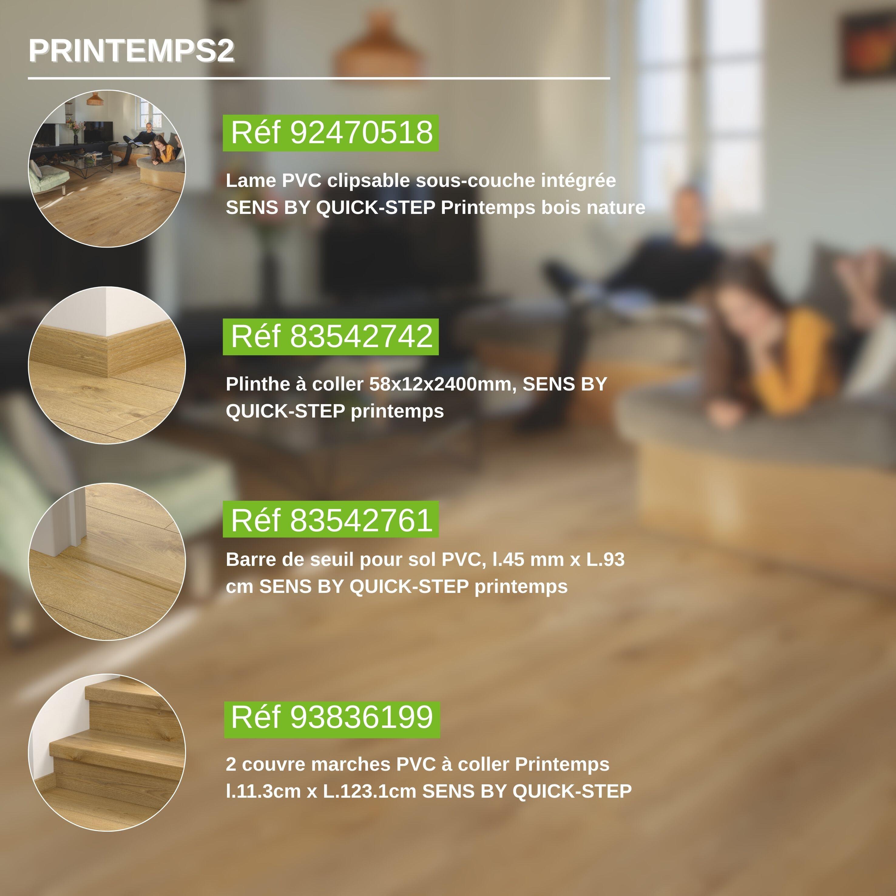 Lame PVC clipsable sous-couche intégrée SENS BY QUICK-STEP Printemps bois nature - 5