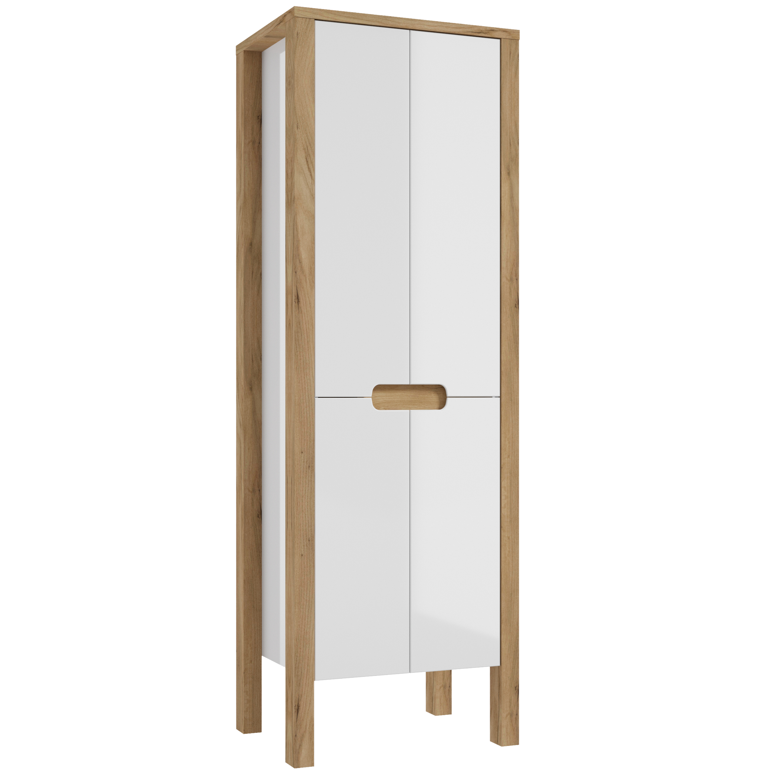 Słupek łazienkowy stojący Gambi 60.2x45.5x180.5 cm brązowo-biały Defra