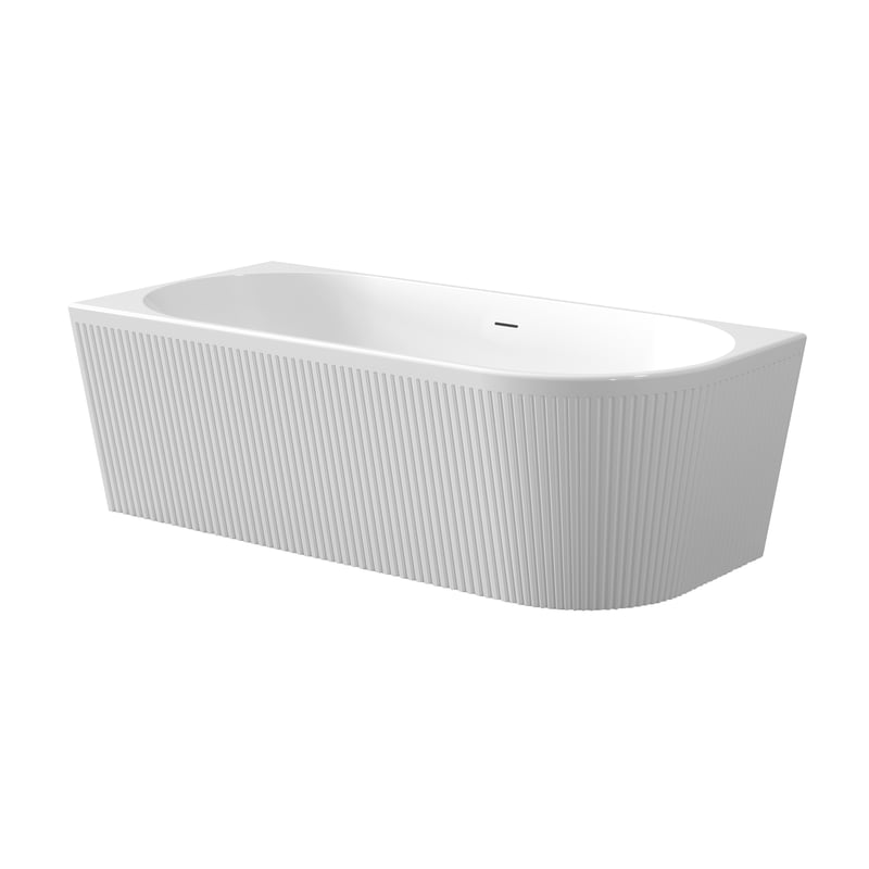Wanna wolnostojąca ryflowana Magic 170x80 cm lewa biały odpływ Invena