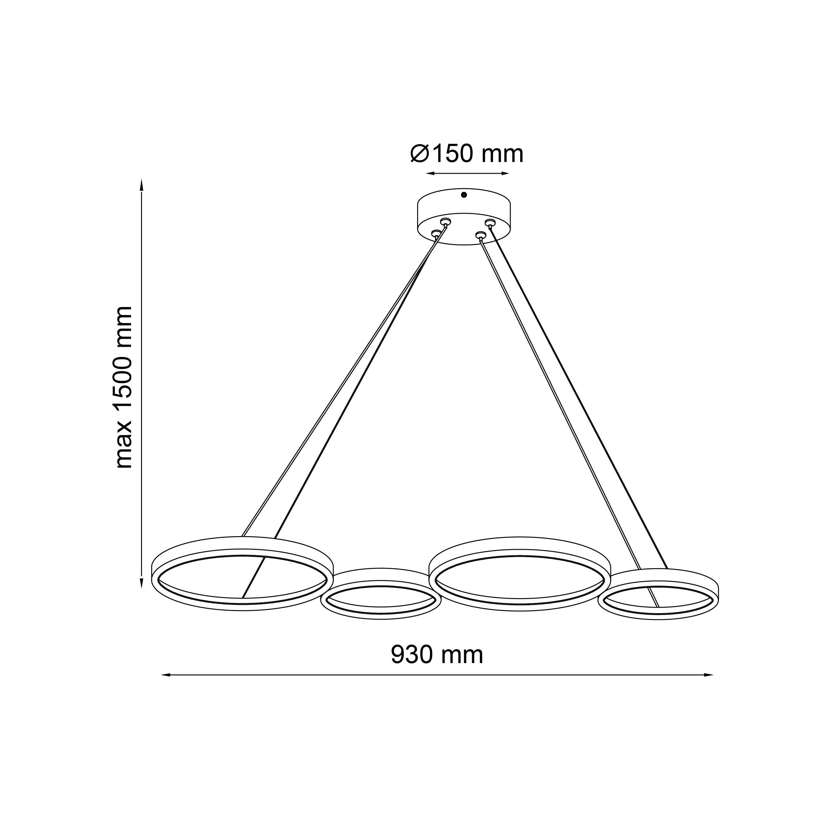 Lampa wisząca Flamenco czarna 36 W LED Sanico - 3
