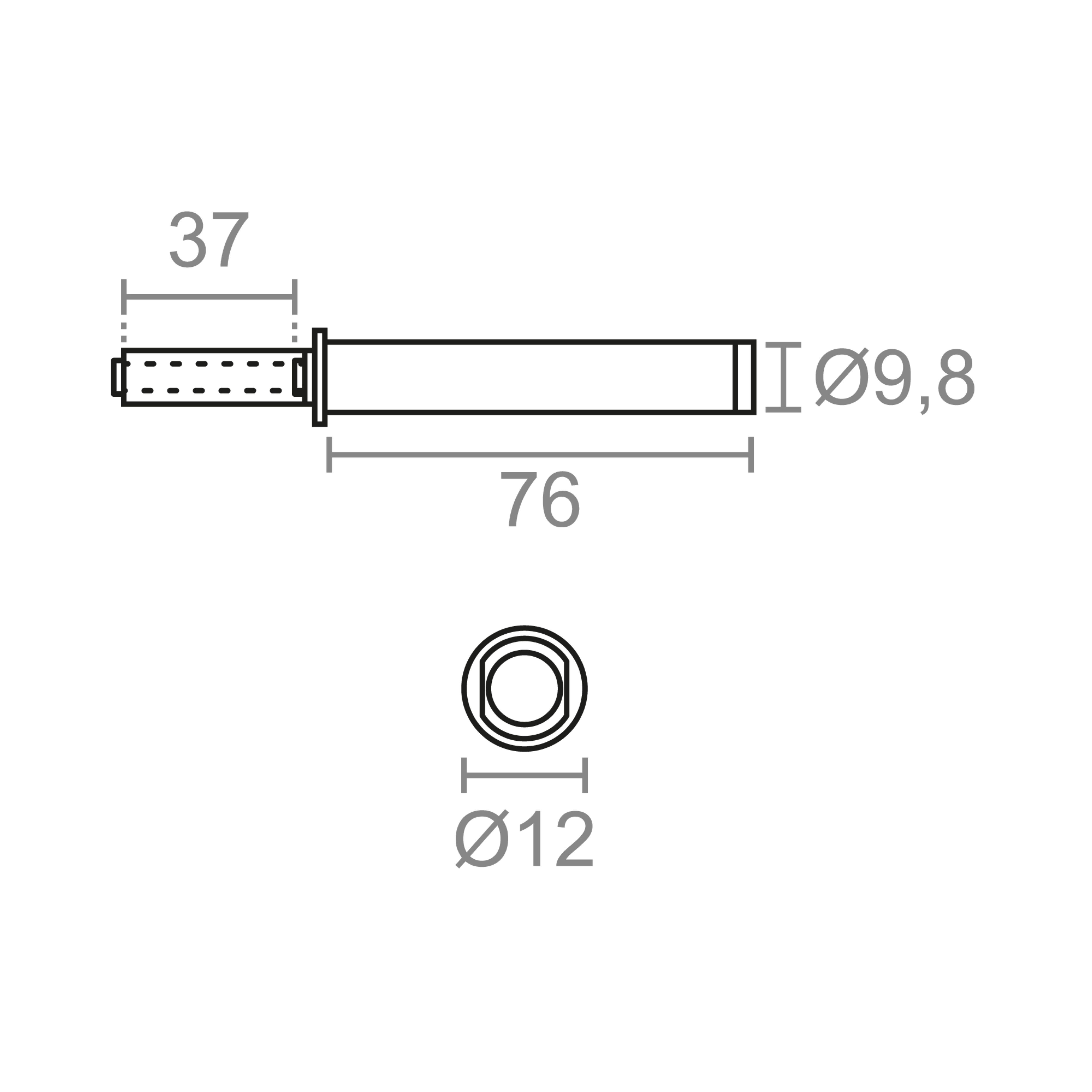 EXPULSOR DE EMBUTIR NYLON CON IMAN GRIS - 2