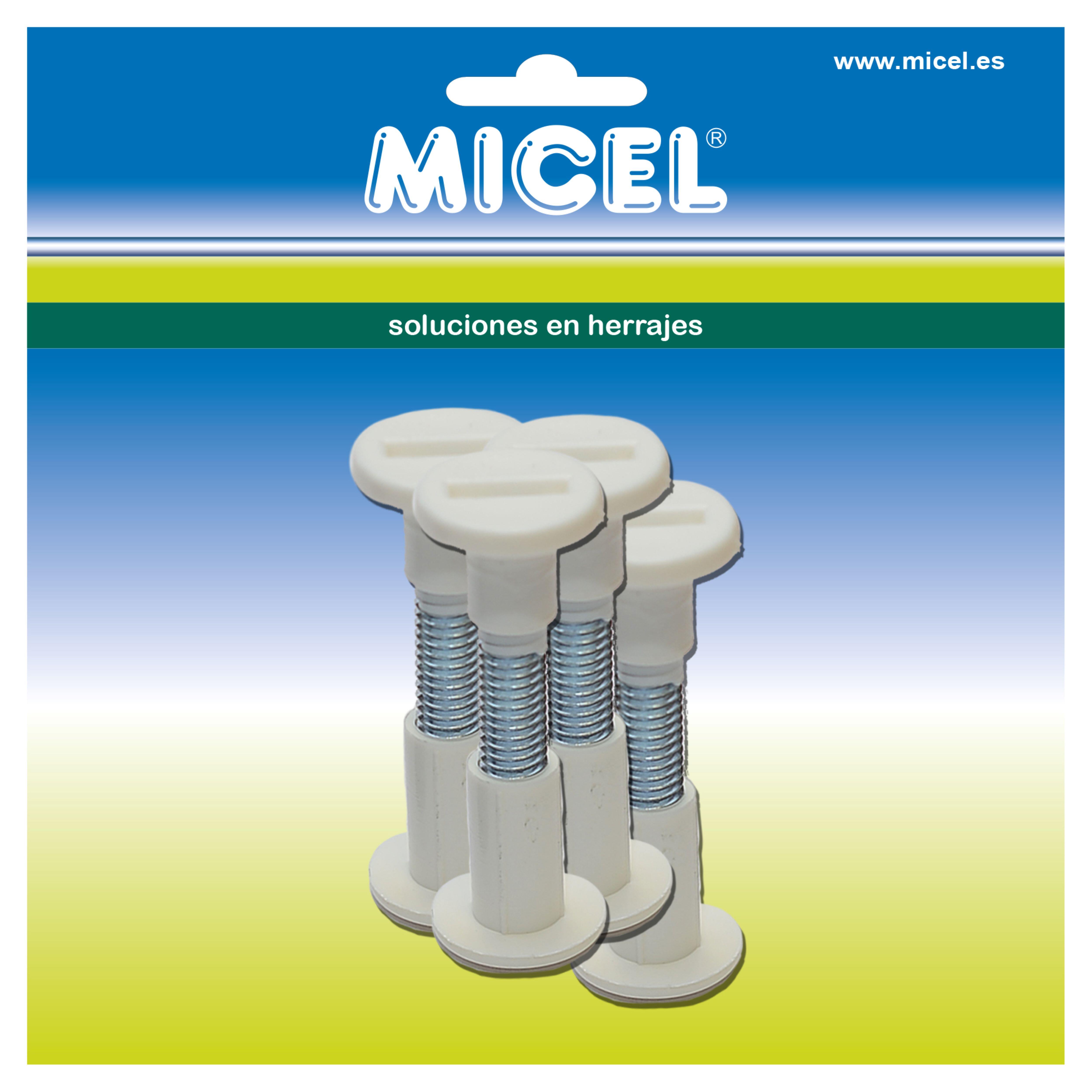 TORNILLO DE ENSAMBLAJE EN ACERO. MEDIDA 26-36 MM. ACABADO BLANCO. 4 UDS - 2