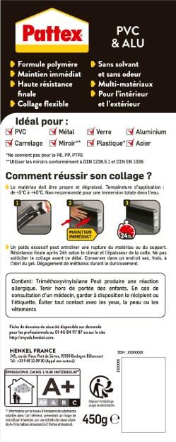 Colle de fixation pvc & alu PATTEX - 8