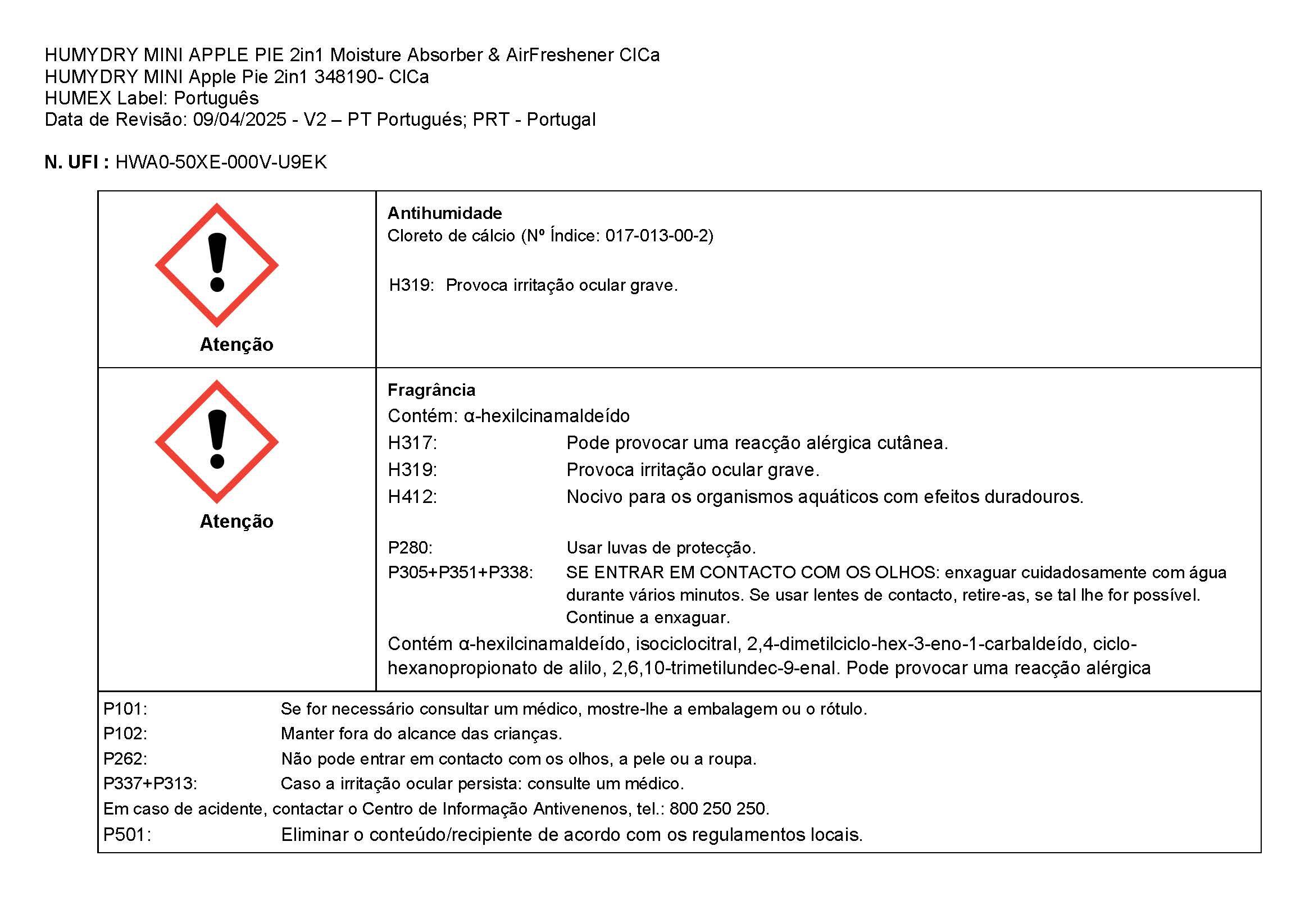 Mini desumidificador 75gr Maçã e canela Humydry - 5