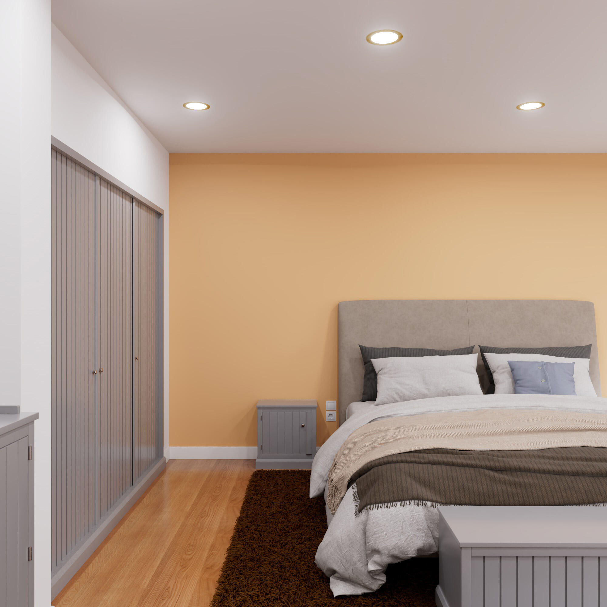 Downlight LED empotrable MIALUZ marrón redondo 2140 lm 20 W luz CCT 3000K-6000KK CRI>90 alta reproducción cromática IP20 - Foco LED empotrado para techos - 2