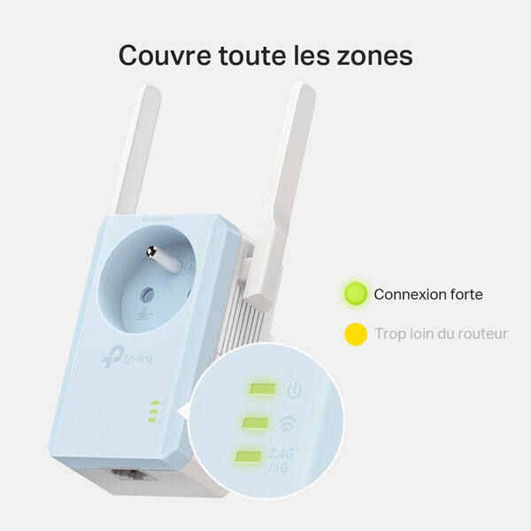 Répéteur WiFi AC1200 avec prise gigogne TP-Link RE365 - 3