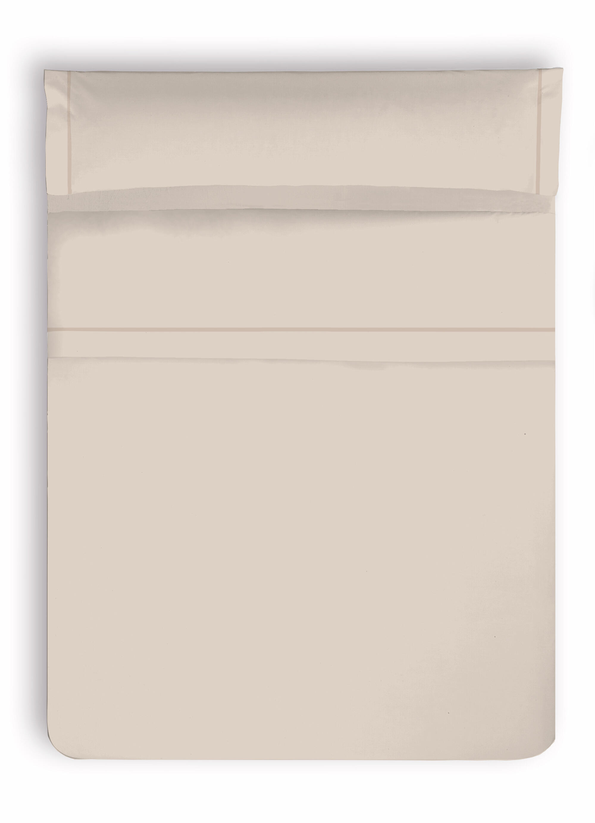Funda de almohada Cinta Satén algodón percal 200 hilos liso beige natural 45 x 110 cm - 2