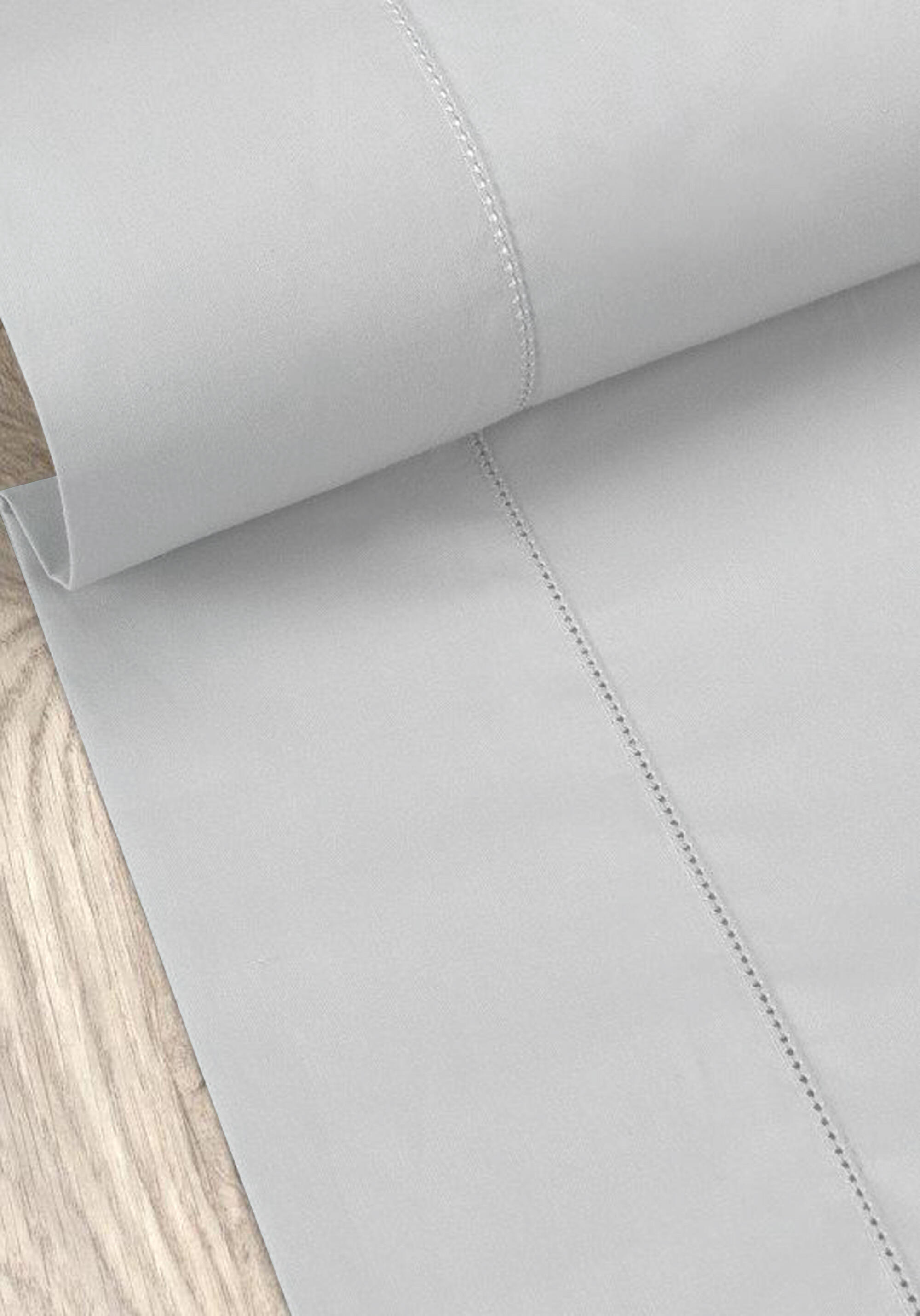 Sábana bajera con elástico algodón percal 200 hilos Vainica gris 150x270 para cama de 150 cm - 3