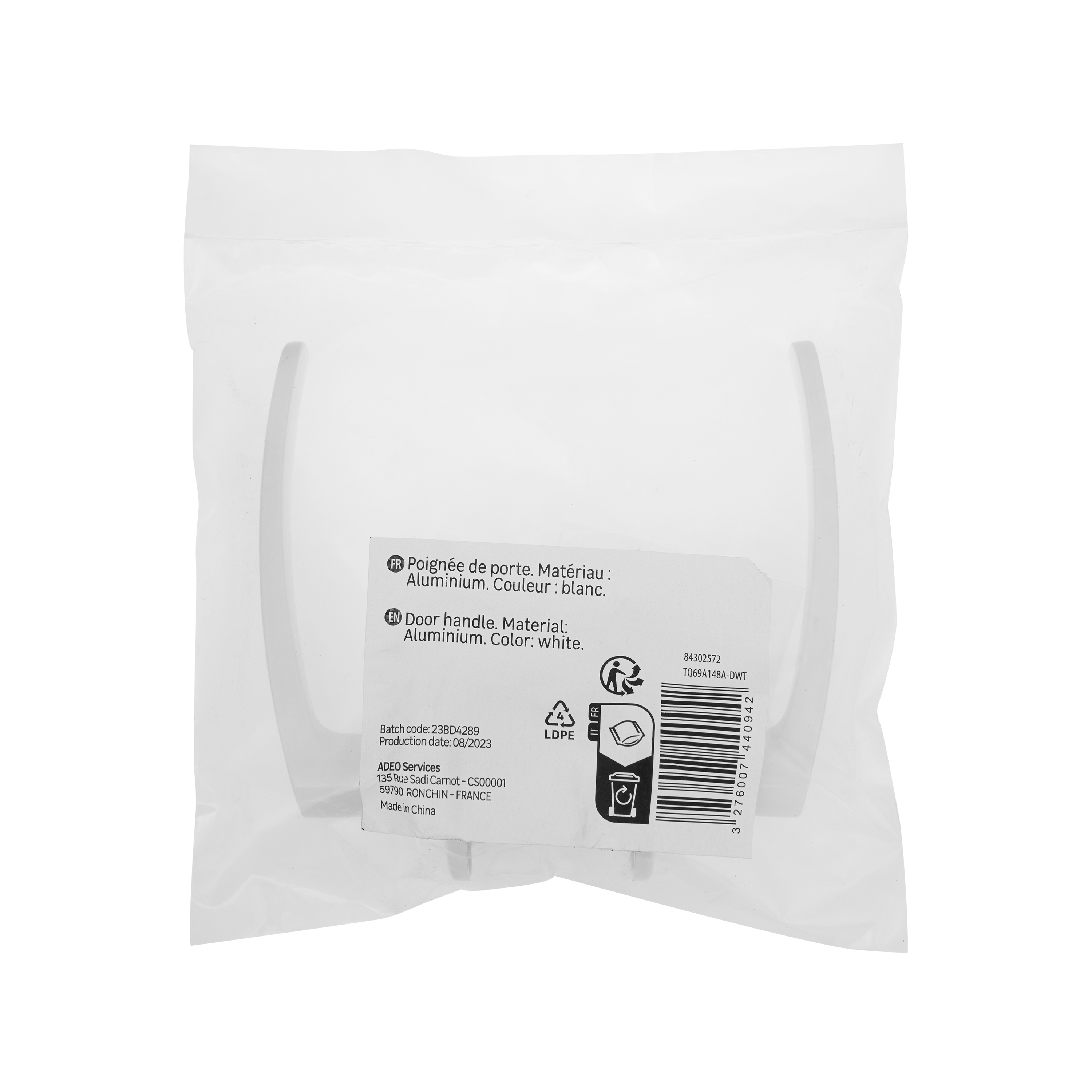 2 poignées sur rosace Lina blanc mat E3 - 6