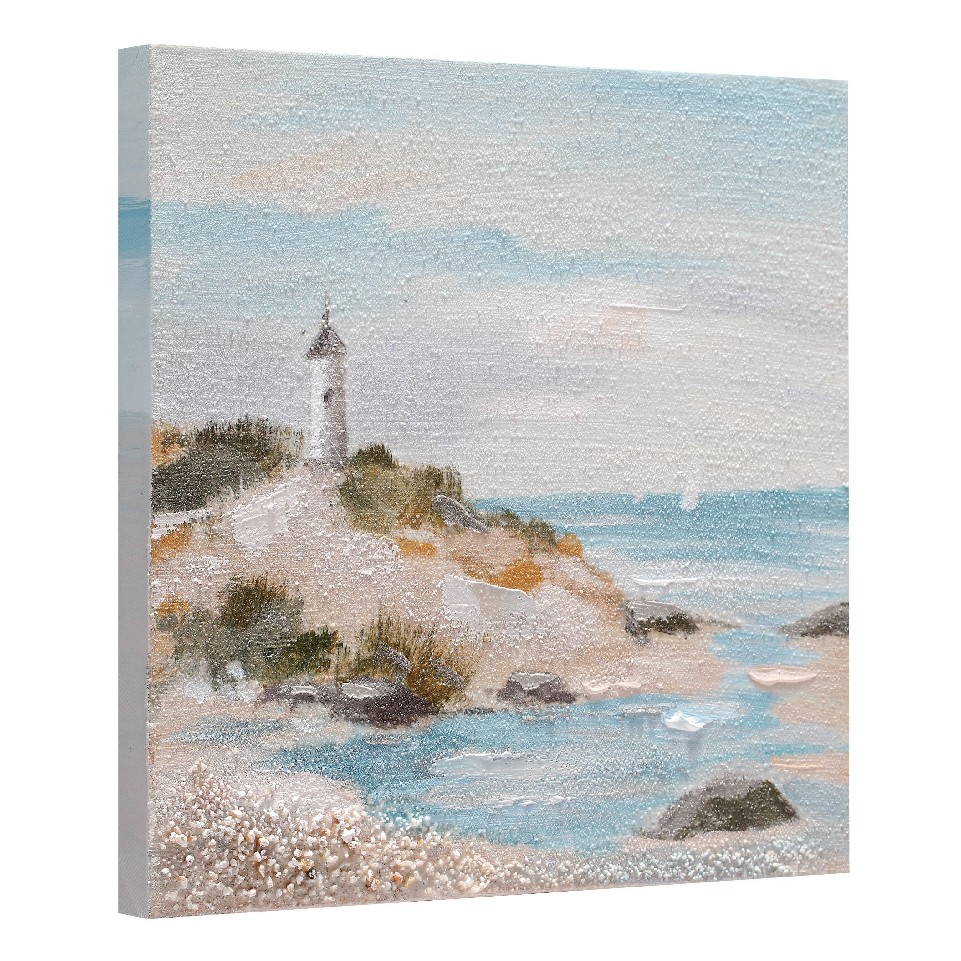 Tela pintada original 30 x 30 cm FAROL 1 - 2