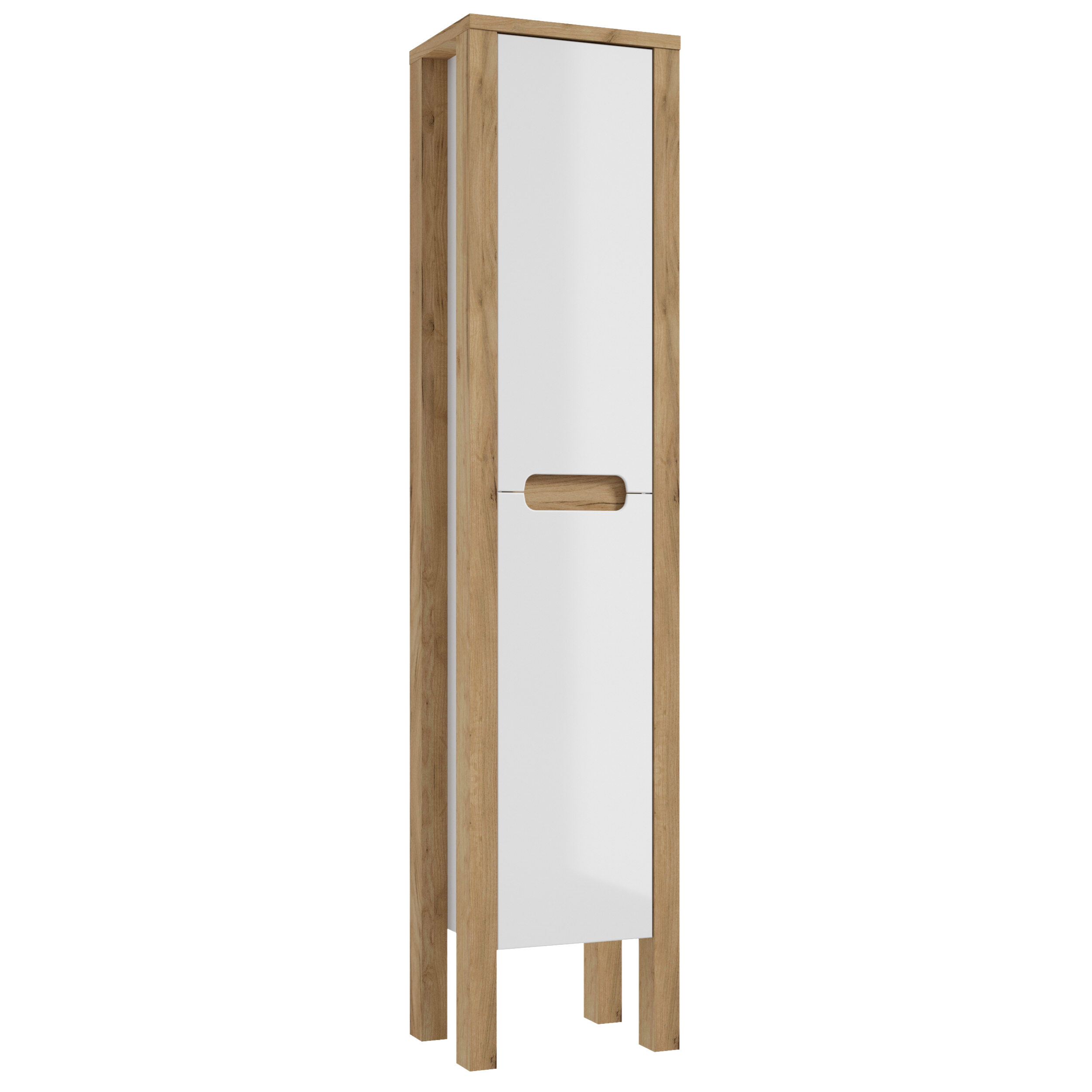 Słupek łazienkowy stojący Gambi 40.2x30.5x180.5 cm brązowo-biały Defra