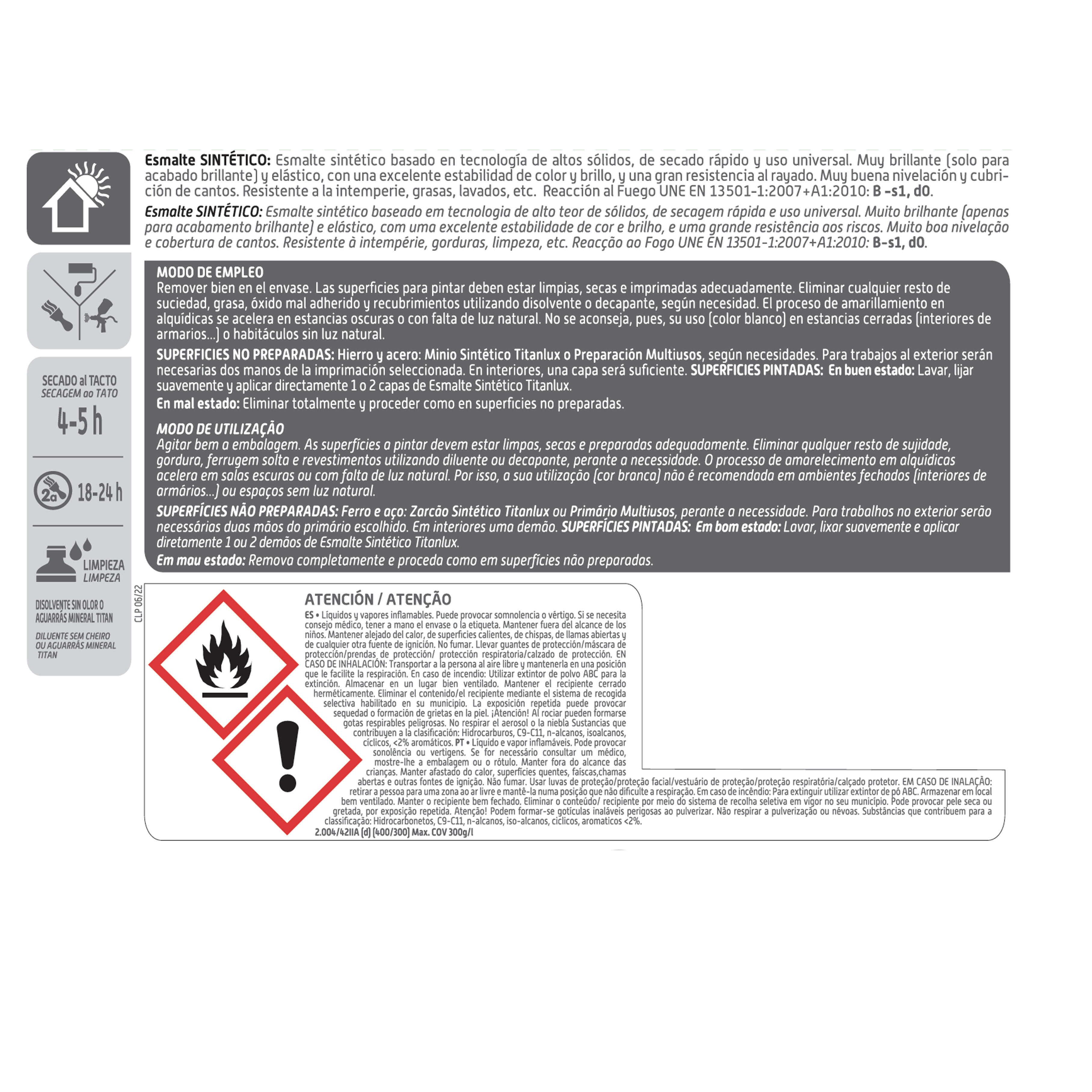 ESMALTE SINTÉTICO MATE TITANLUX 750ML PRETO - 3