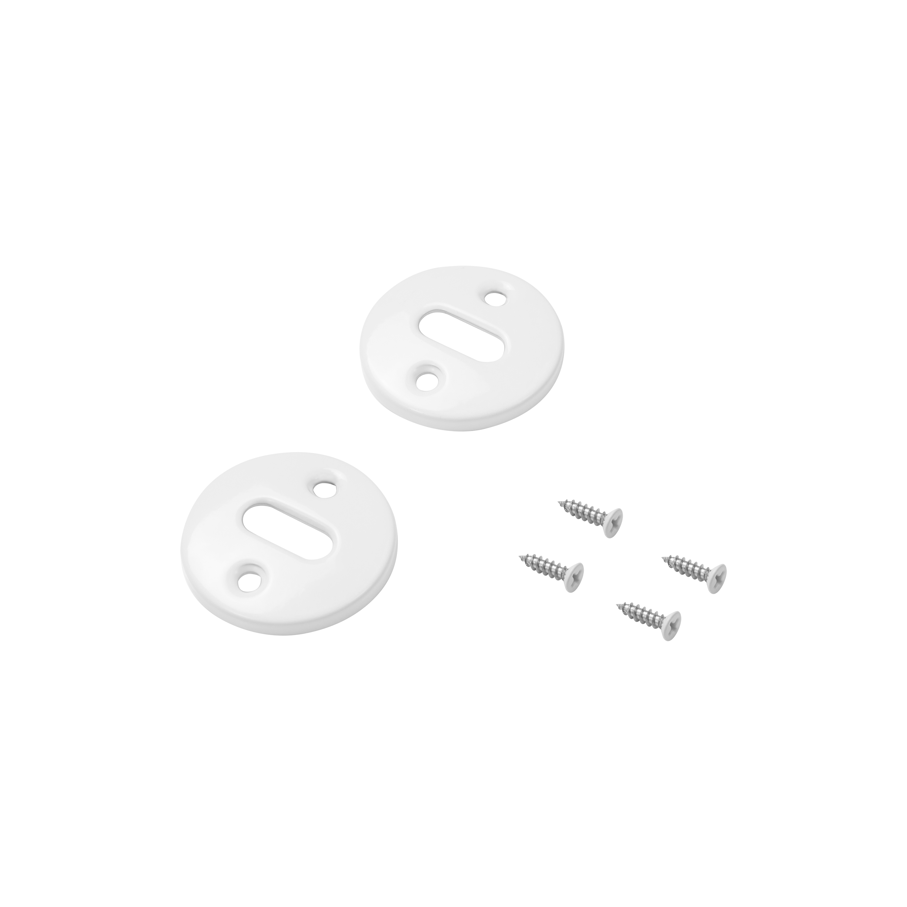 2 rosaces de fonction Lina acier blanc mat entrée de clé E3 - 3