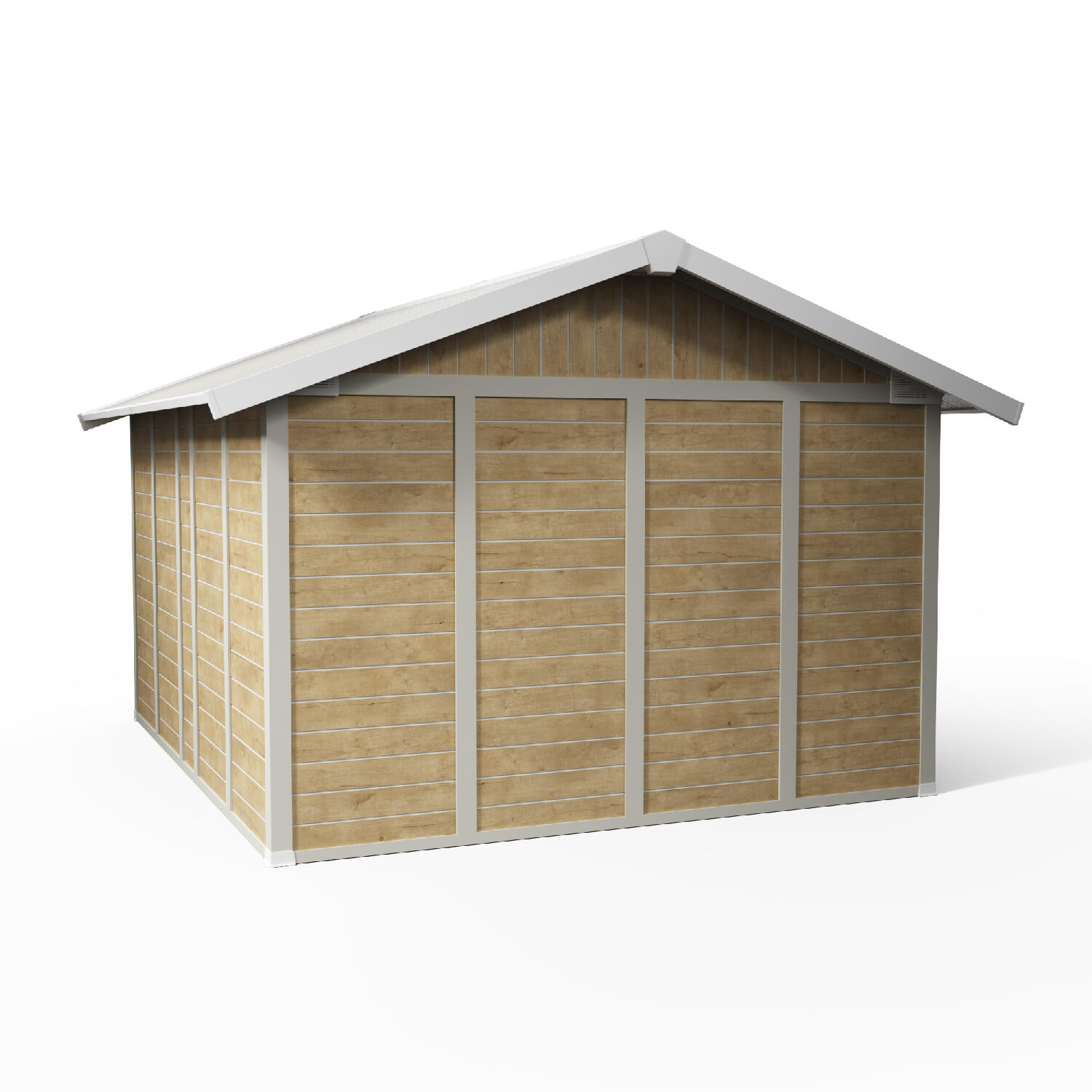 caseta de resina deco de 370x250x407 cm y 1121 m2 con 26 mm espesor y doble puerta abatible grosfillex