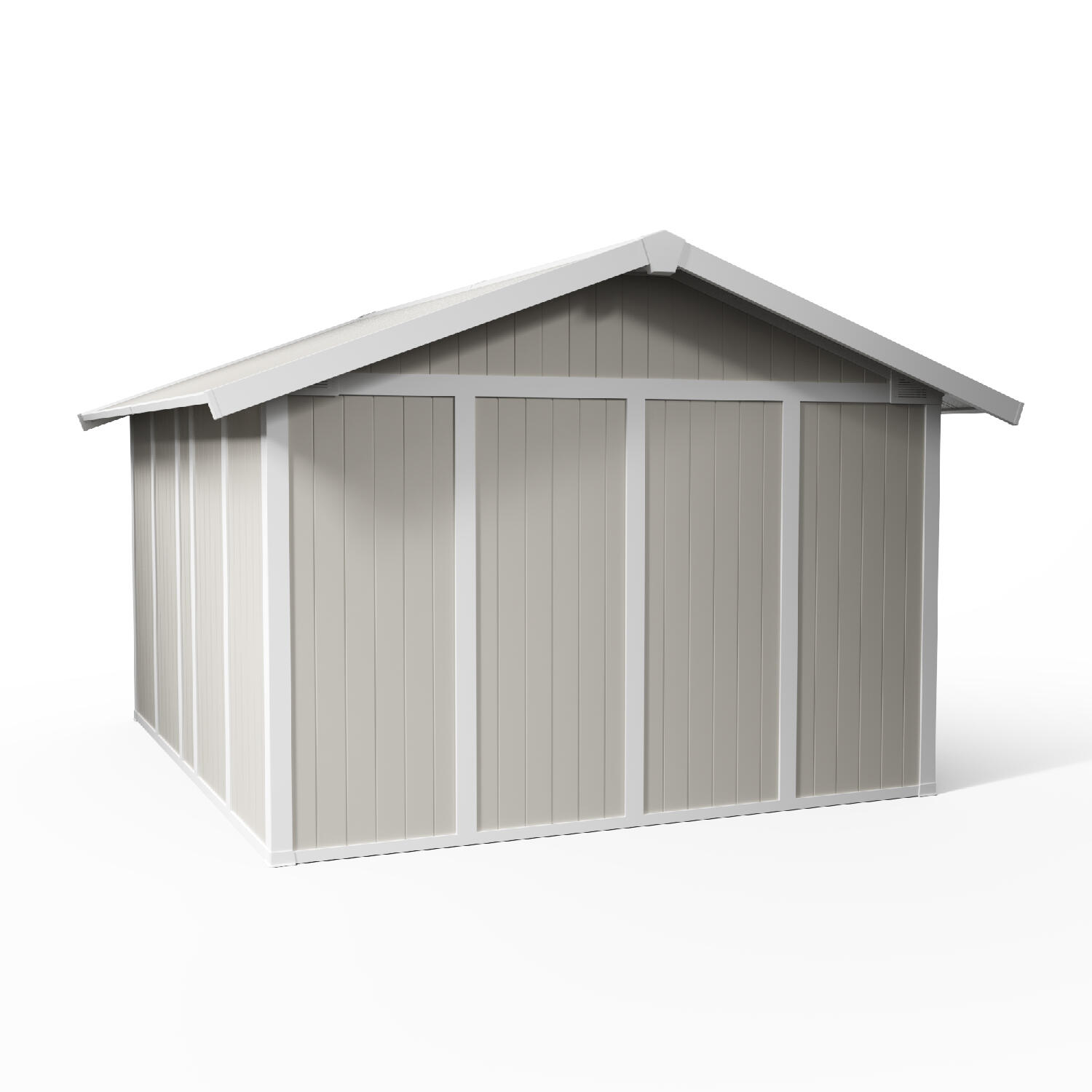 Caseta de resina utility de 370x250x407 cm y 11.2 m2 con 26 mm espesor y doble puerta abatible grosfillex