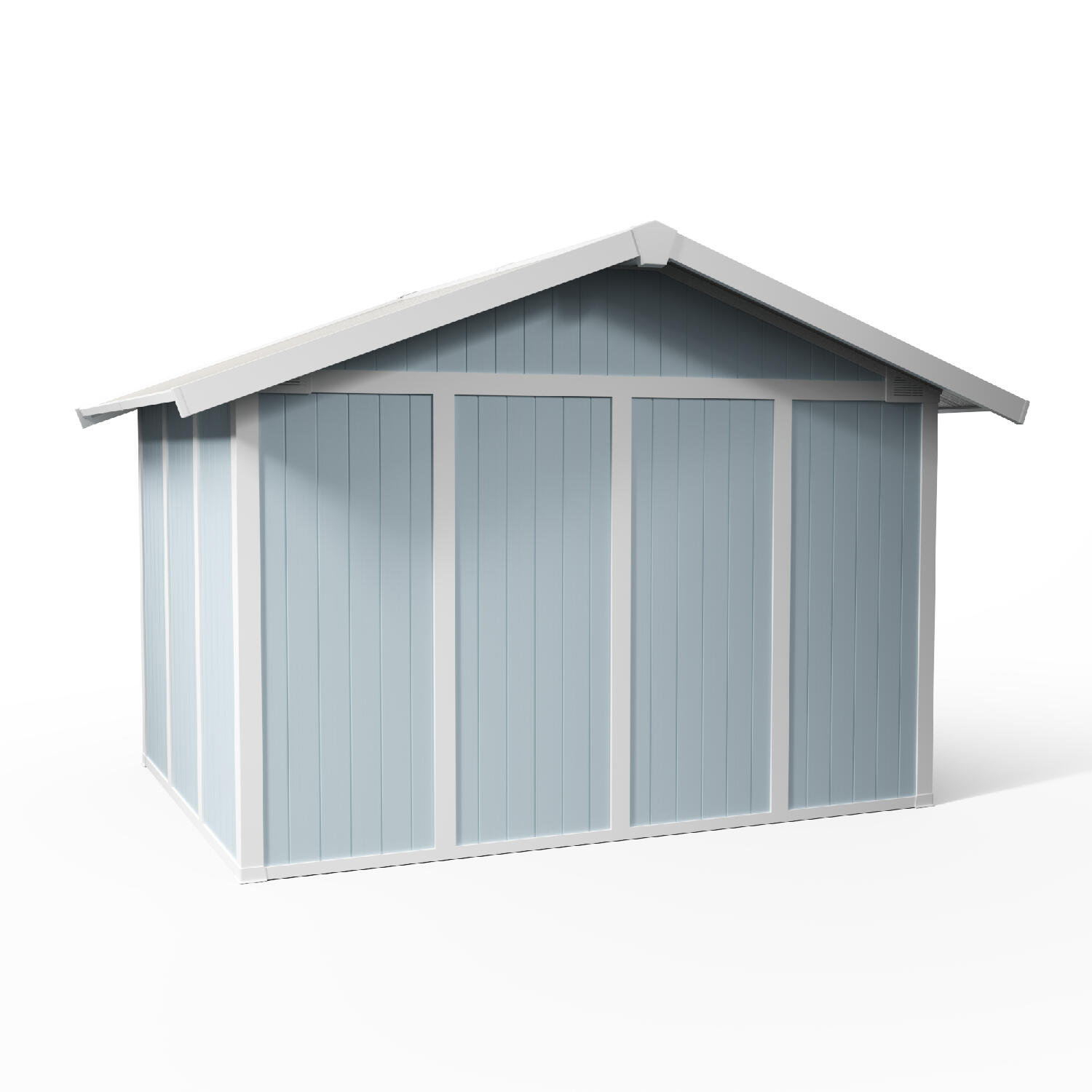 caseta de resina utility de 370x250x307 cm y 753 m2 con 26 mm espesor y doble puerta abatible grosfillex