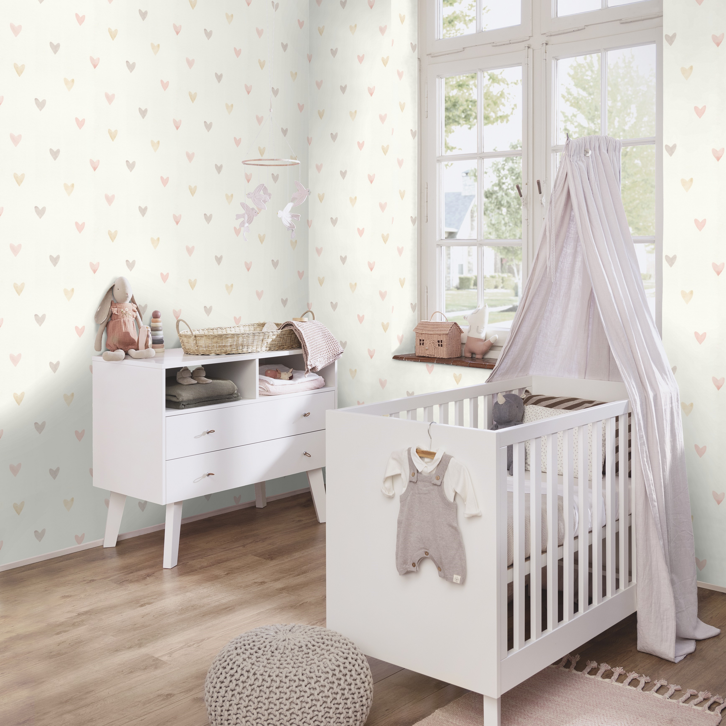 Tapeta dziecięca Kids Serduszka winylowa na flizelinie - 3