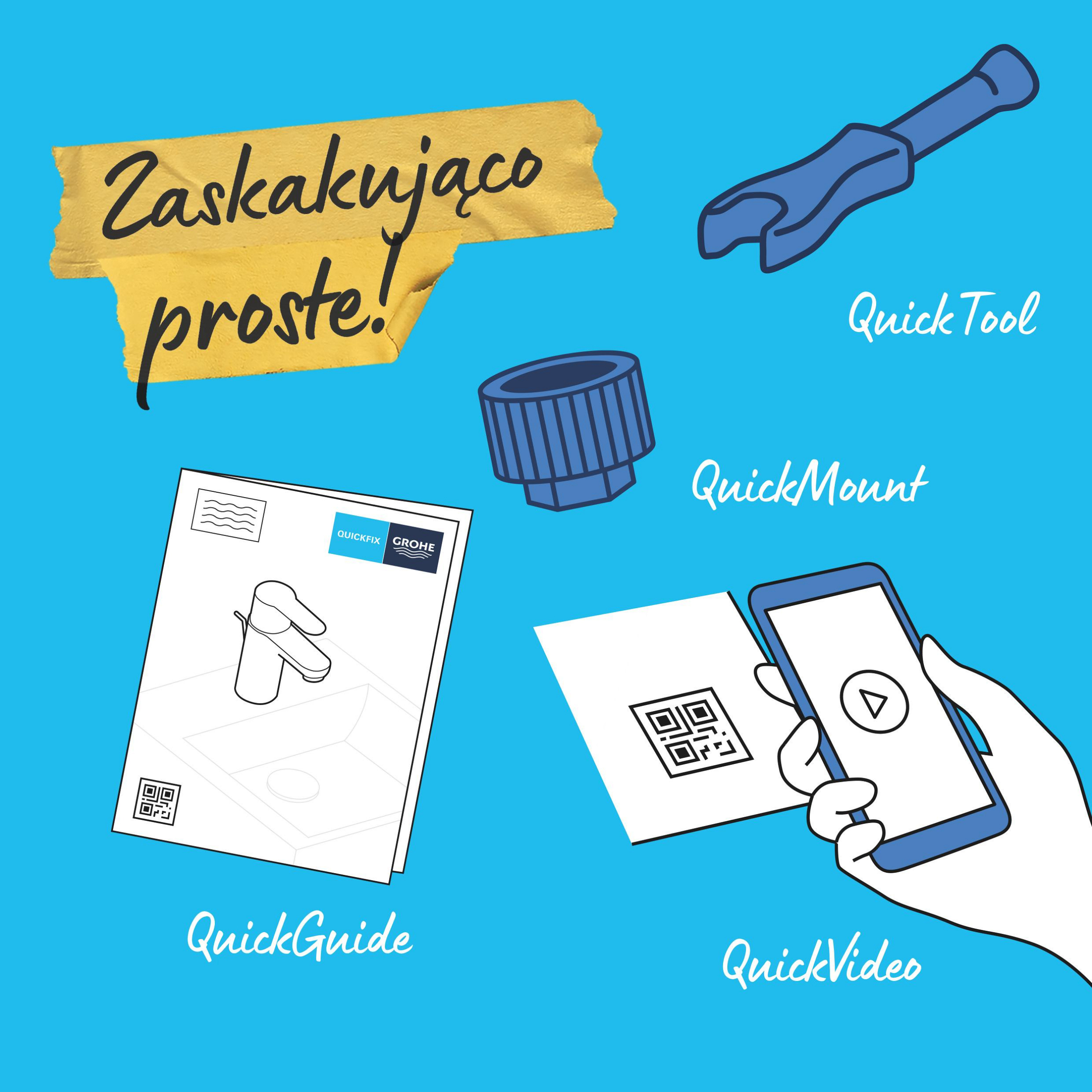 Bateria umywalkowa chrom Clova Puls Grohe - 10