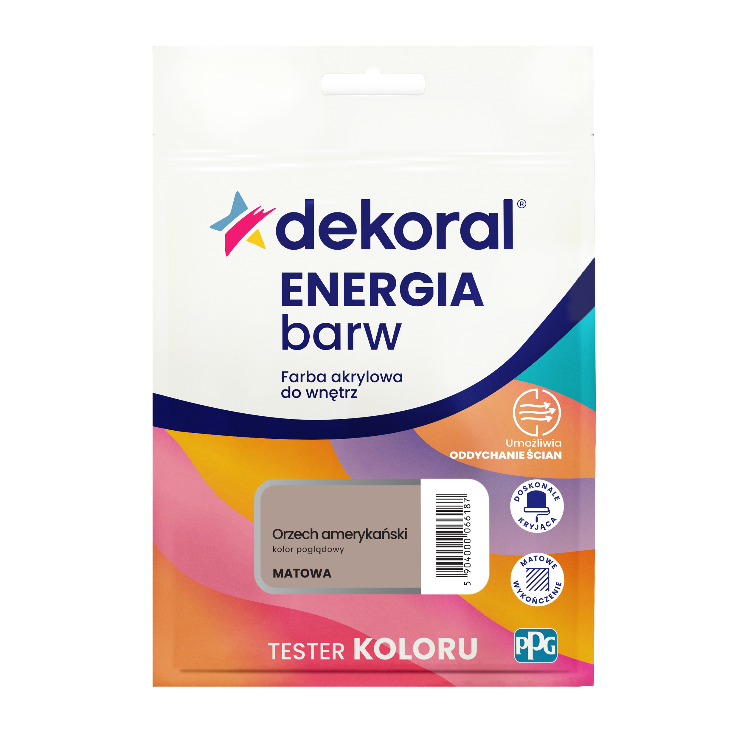 Tester farby Dekoral Energia barw Orzech amerykański matowa 40 ml