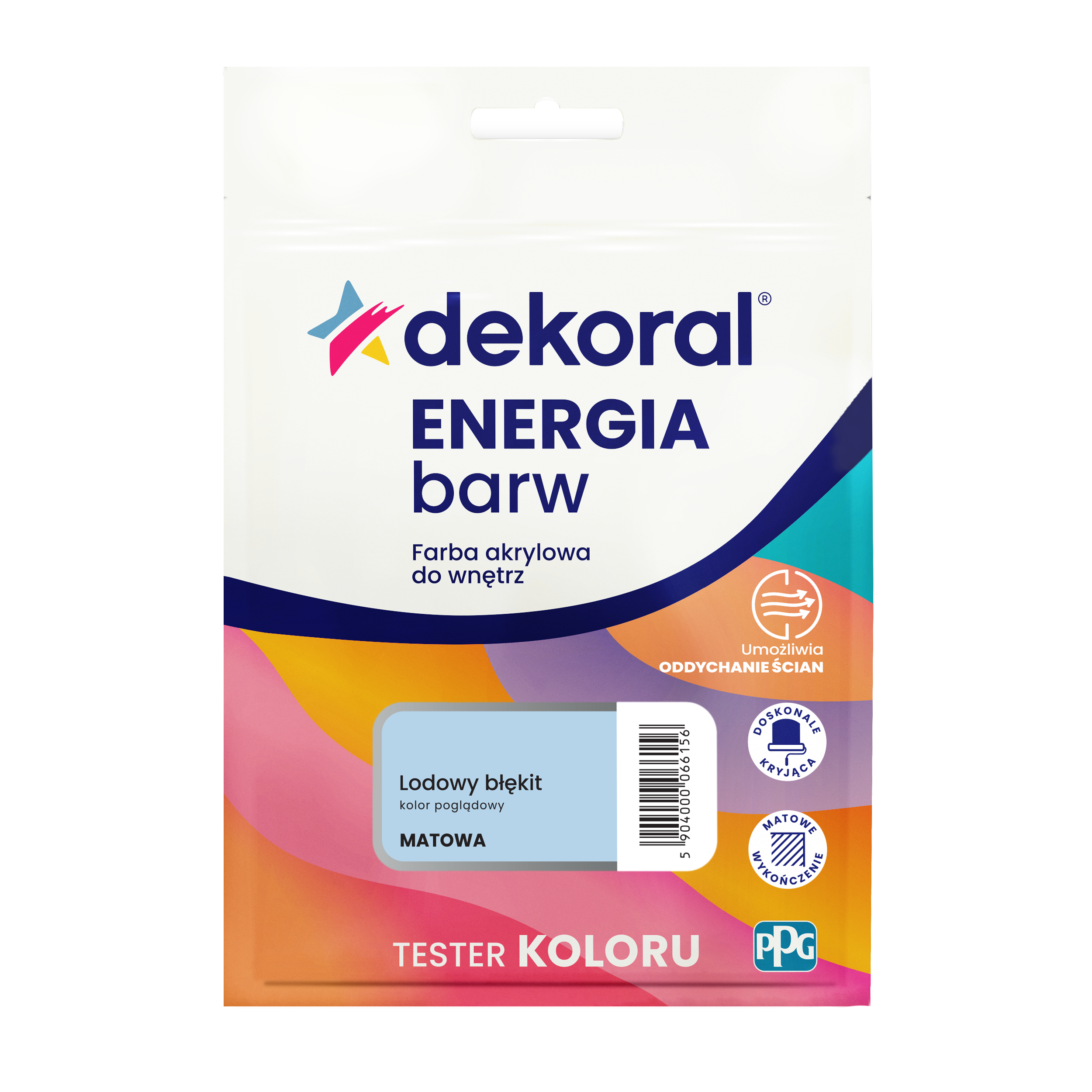 Tester farby Dekoral Energia barw Lodowy błękit matowa 40 ml