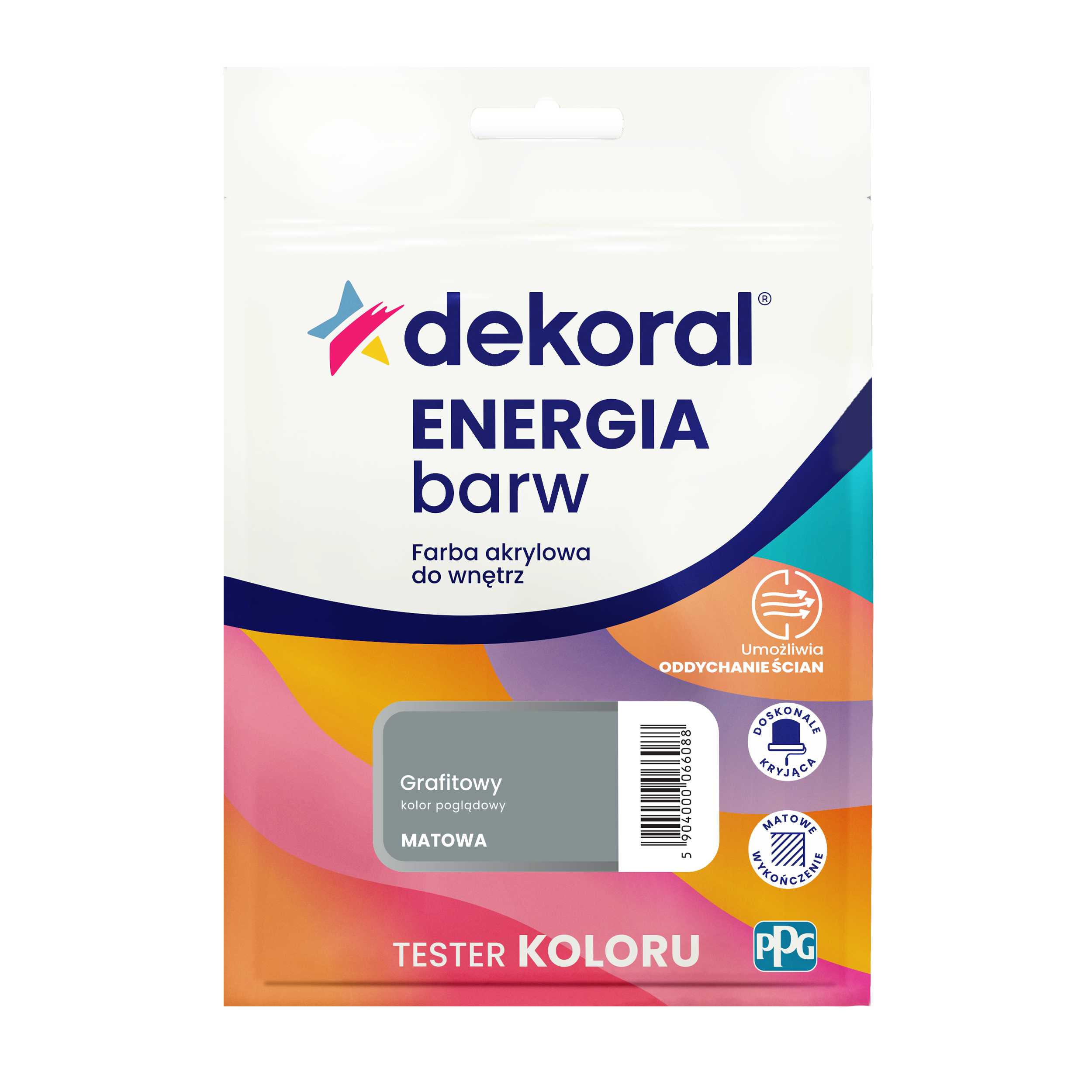 Tester farby Dekoral Energia barw Grafitowy matowa 40 ml