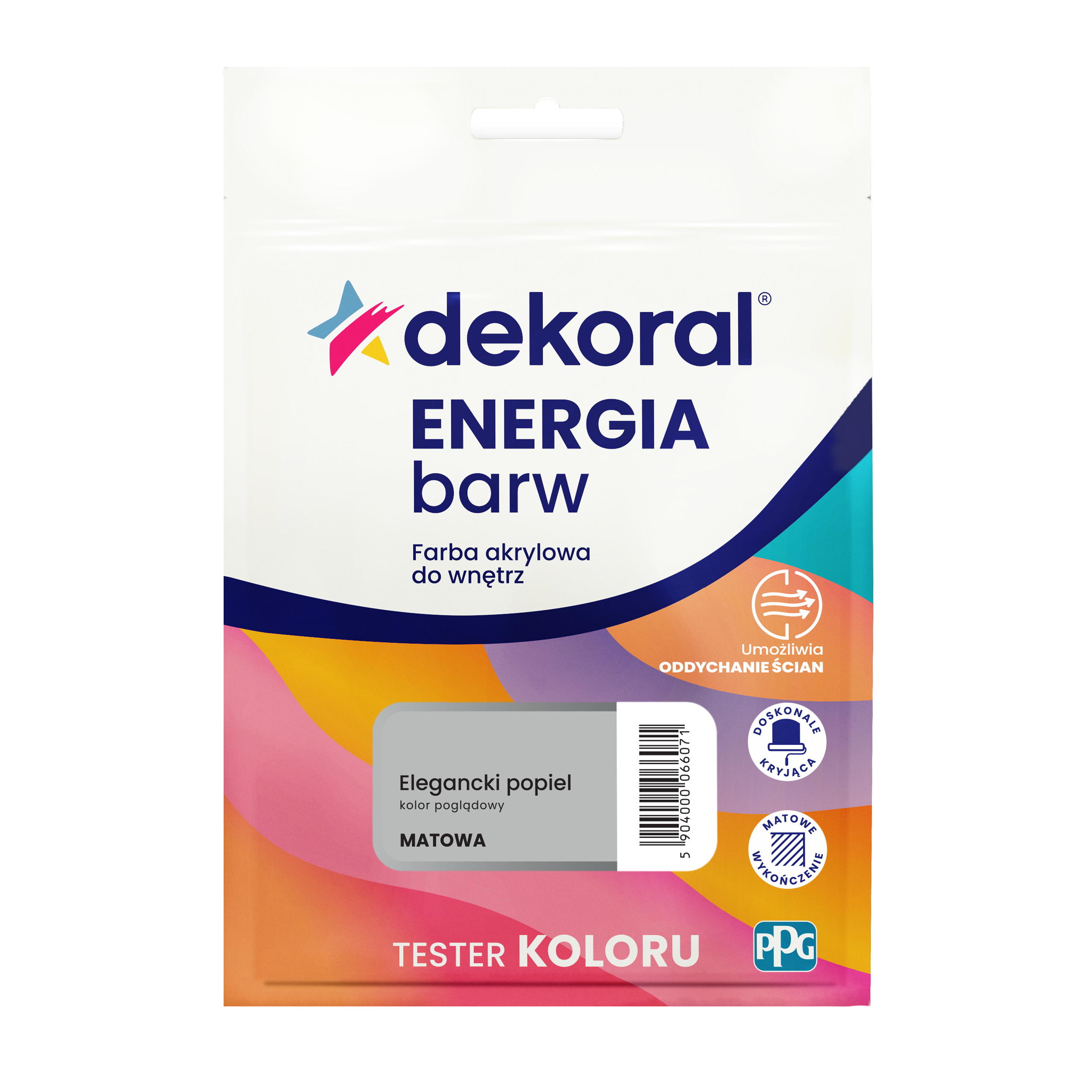 Tester farby Dekoral Energia barw Elegancki popiel matowa 40 ml