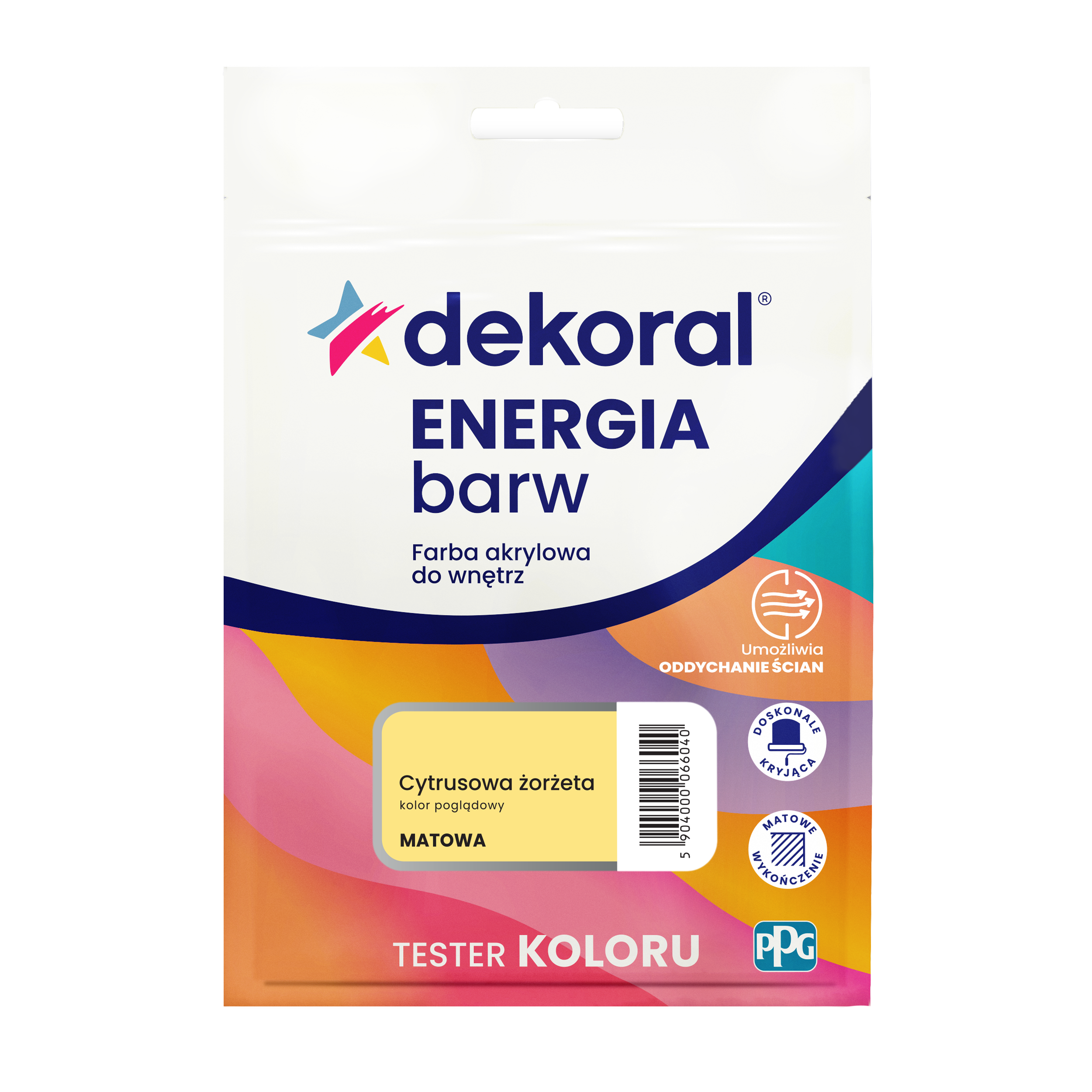 Tester farby Dekoral Energia barw Cytrusowa żorżeta matowa 40 ml
