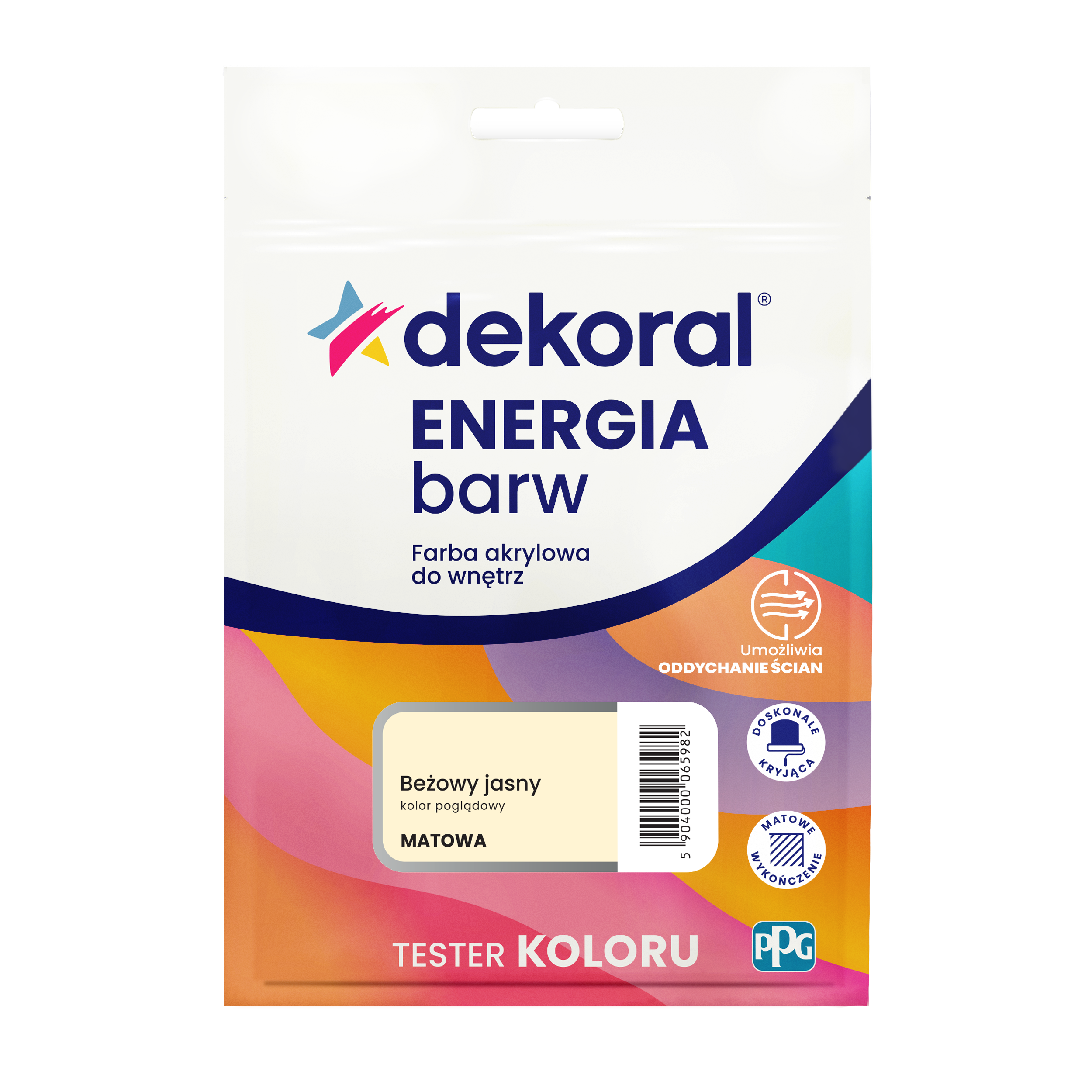 Tester farby Dekoral Energia barw Beżowy jasny matowa 40 ml