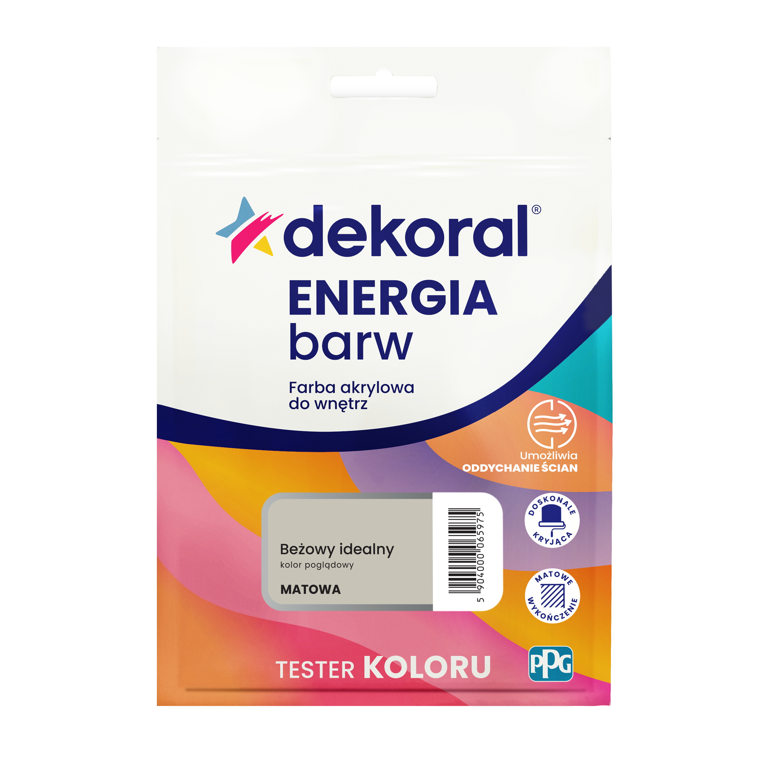 Tester farby Dekoral Energia barw Beżowy idealny matowa 40 ml