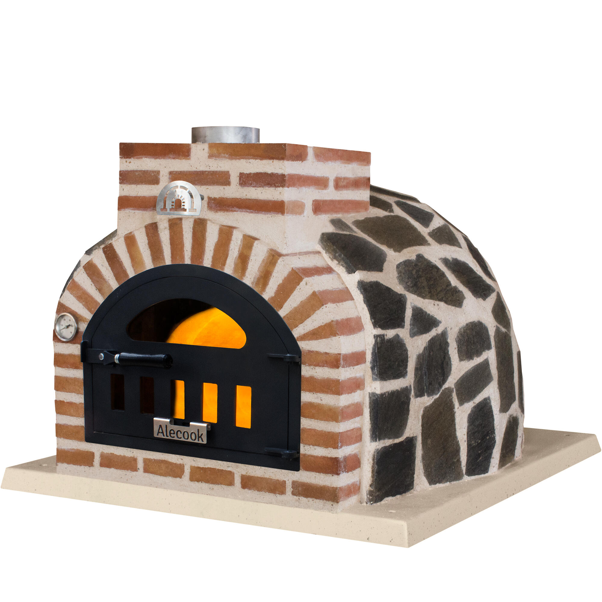 Horno de leña alecook tradicional 70 cm ø praga para 6 personas