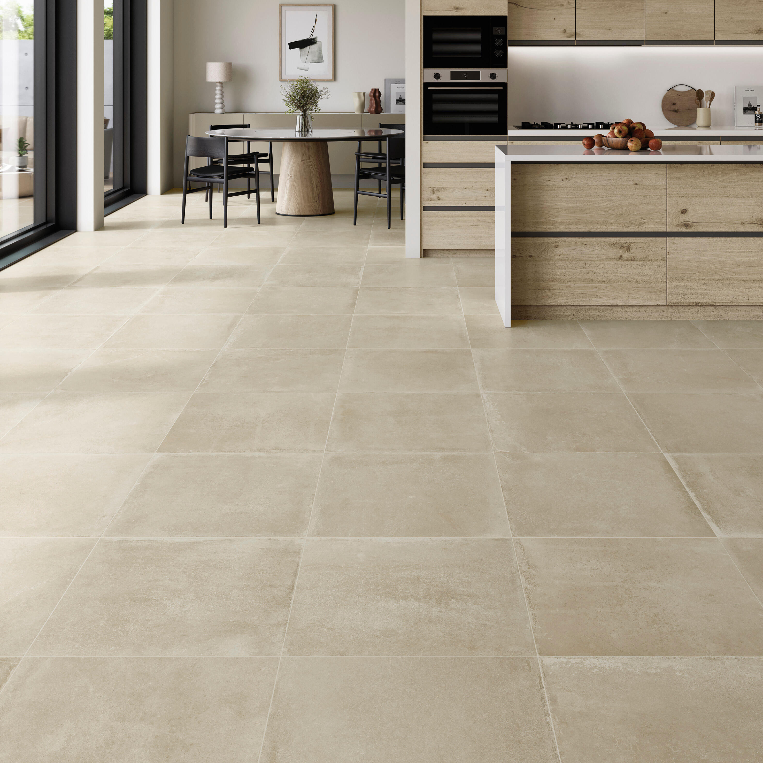 Carrelage sol intérieur effet béton beige Arcano l.60 x L.60 cm STN 1 ...