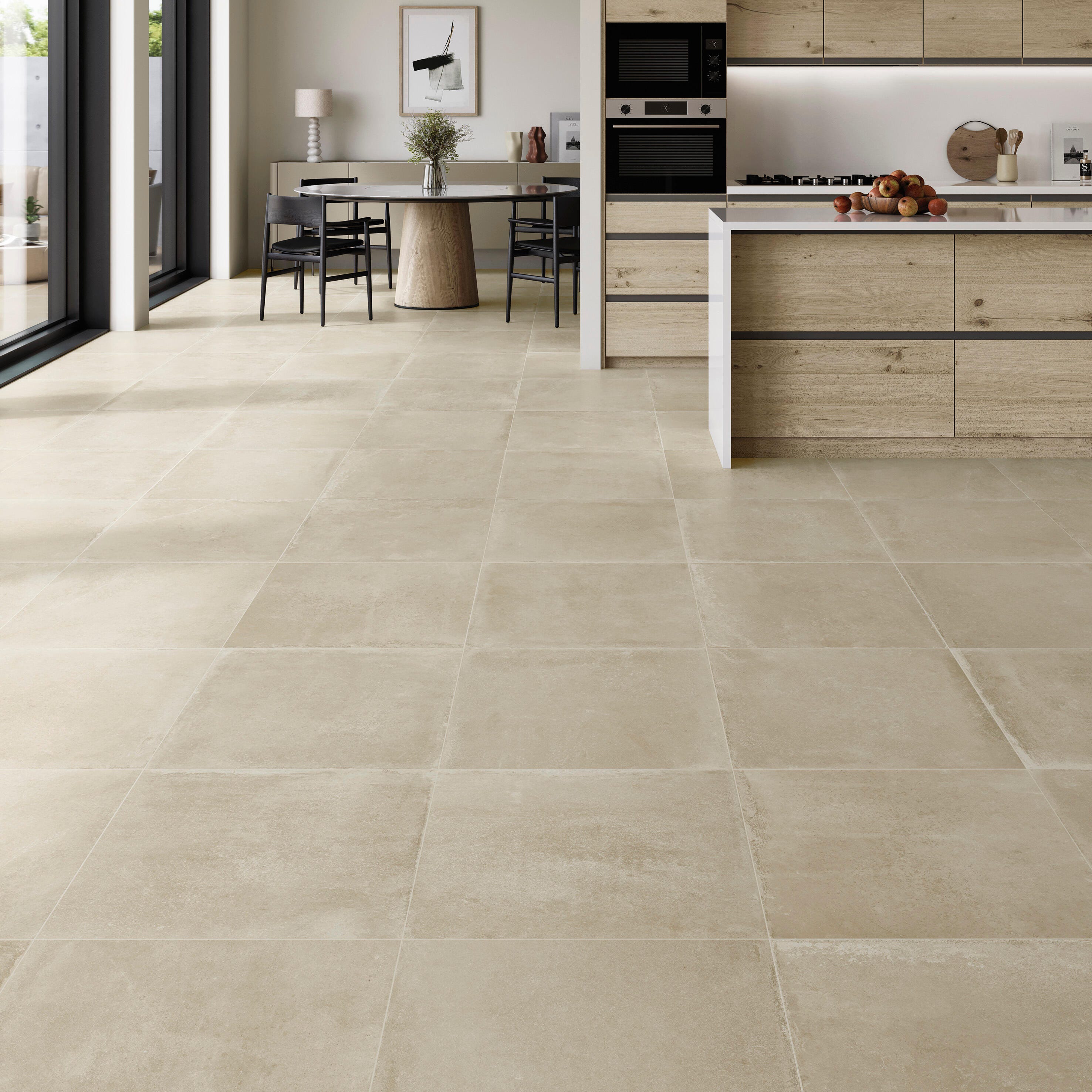 Carrelage sol intérieur effet béton beige Arcano l.60 x L.60 cm STN 1 ...