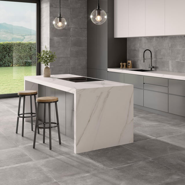 Carrelage sol intérieur effet béton gris Arcano l.60 x L.60 cm STN 1,08M2