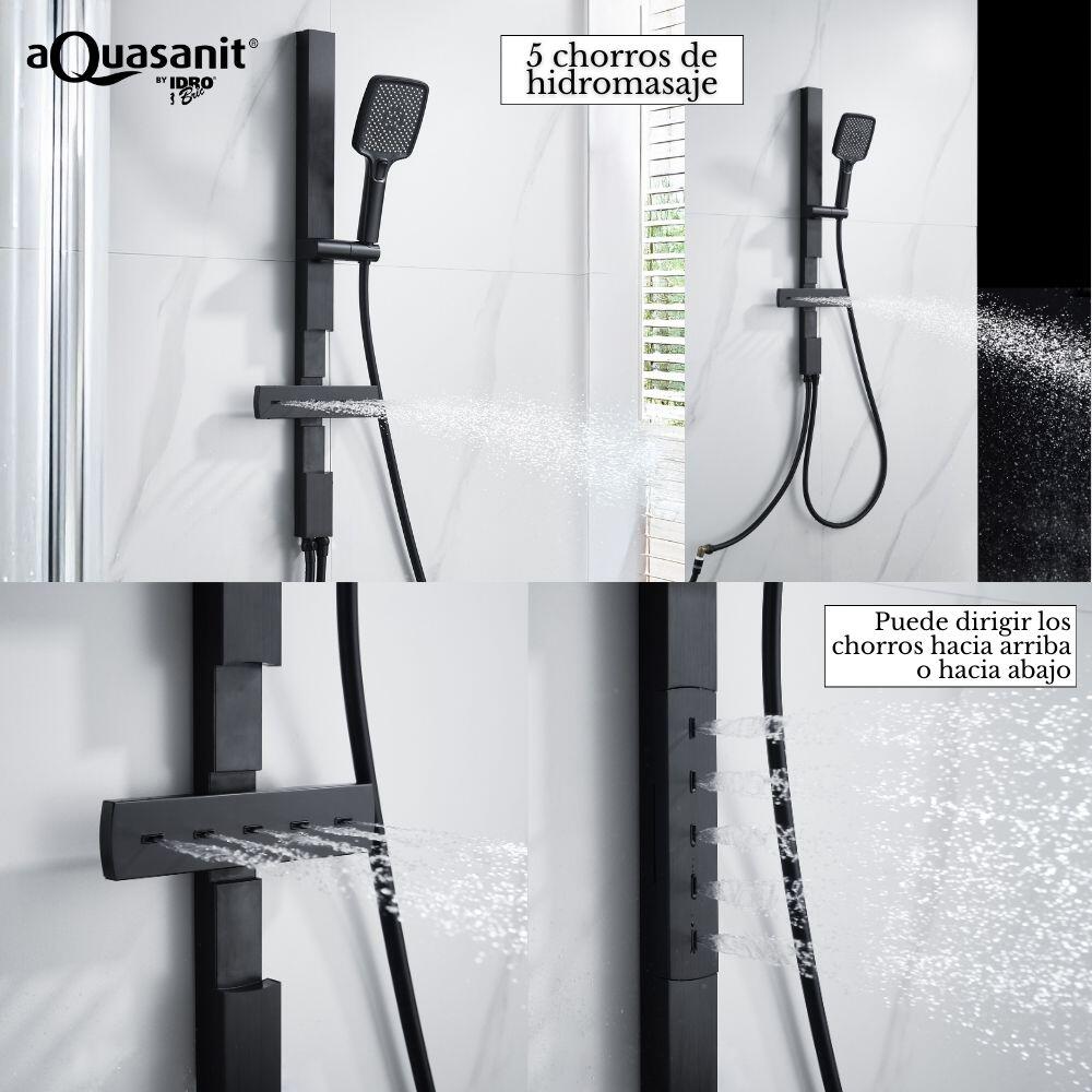 Columna de ducha hidromasaje IDROBRIC Horizon negro pintado - 3