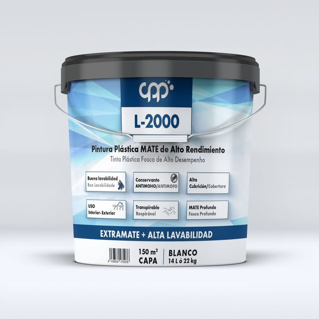 PINTURA PLÁSTICA BLANCA MATE 14L L2000