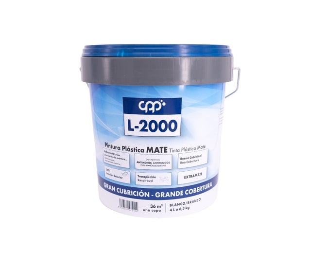 PINTURA PLASTICA BLANCA MATE 4L L2000