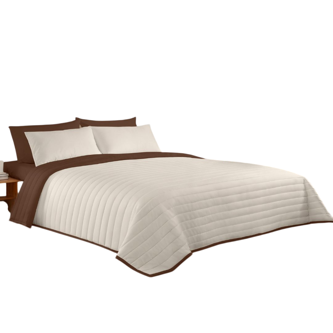 Colcha de cama Marrón poliéster para cama de 150 cm - 3