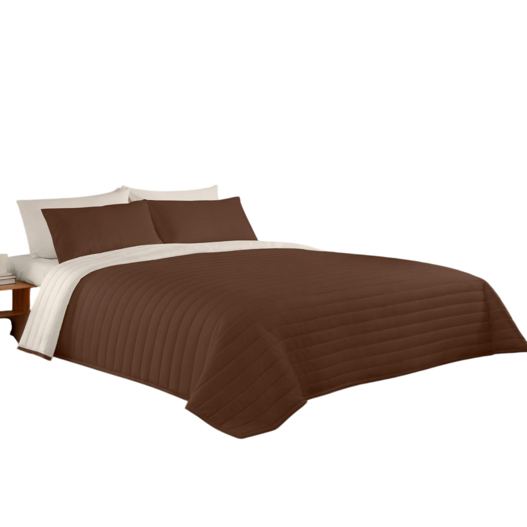 Colcha de cama Marrón poliéster para cama de 150 cm - 2