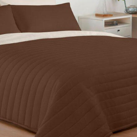 Colcha de cama Marrón poliéster para cama de 150 cm - 9