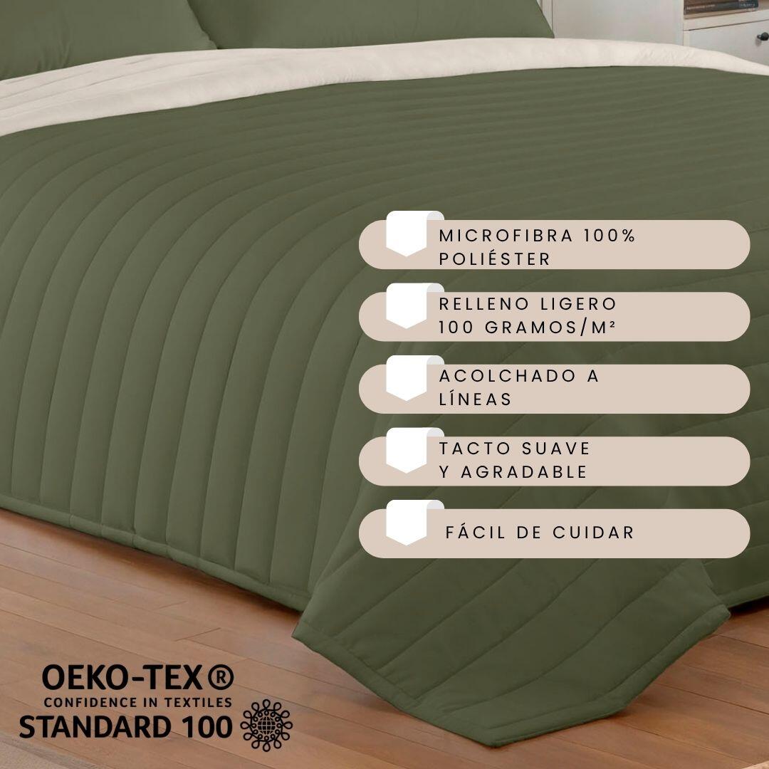 Colcha de cama Bouti Verde75/Vainilla de 250x260 cm para camas de 150 cm
 - 7