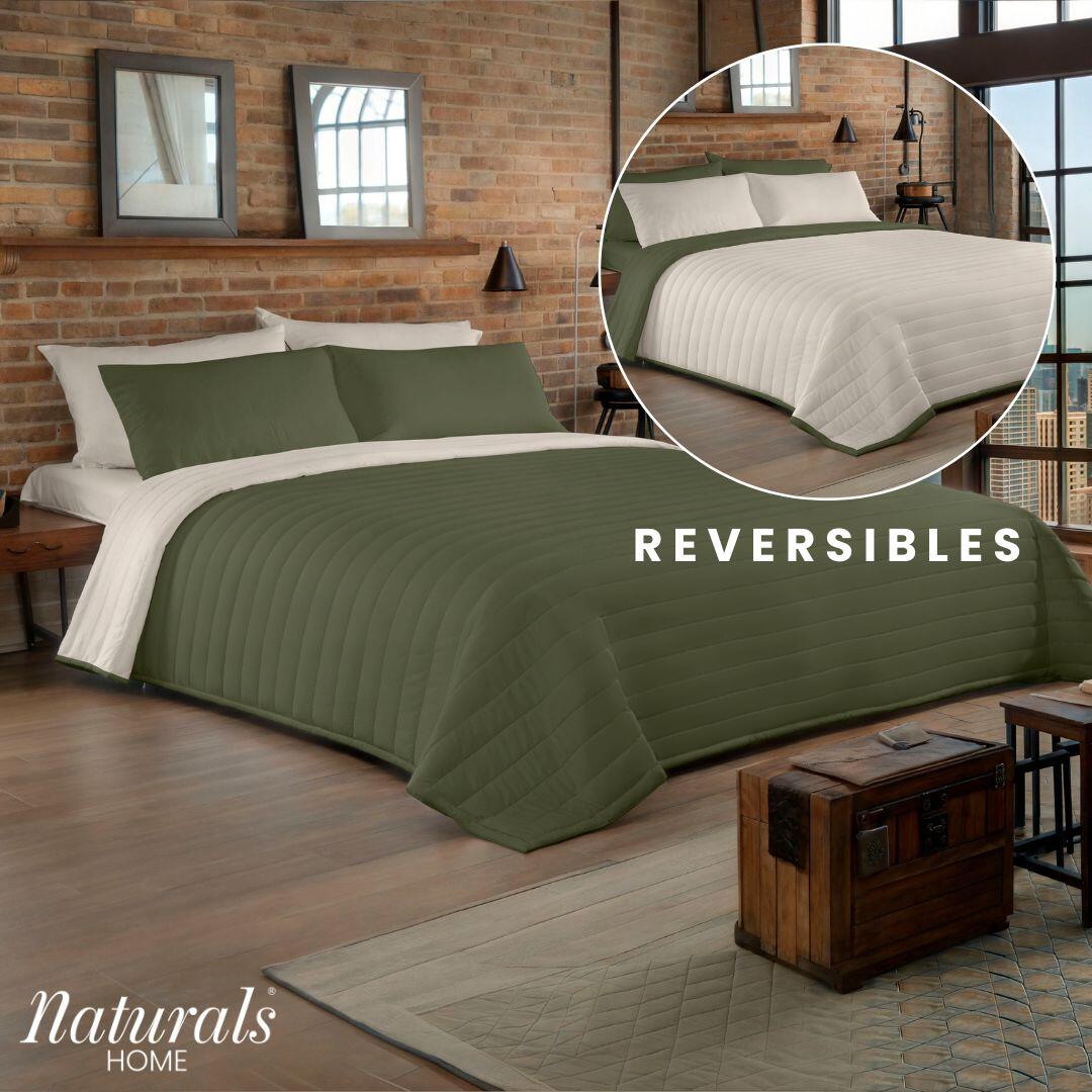 Colcha de cama Bouti Verde75/Vainilla de 250x260 cm para camas de 150 cm
 - 6