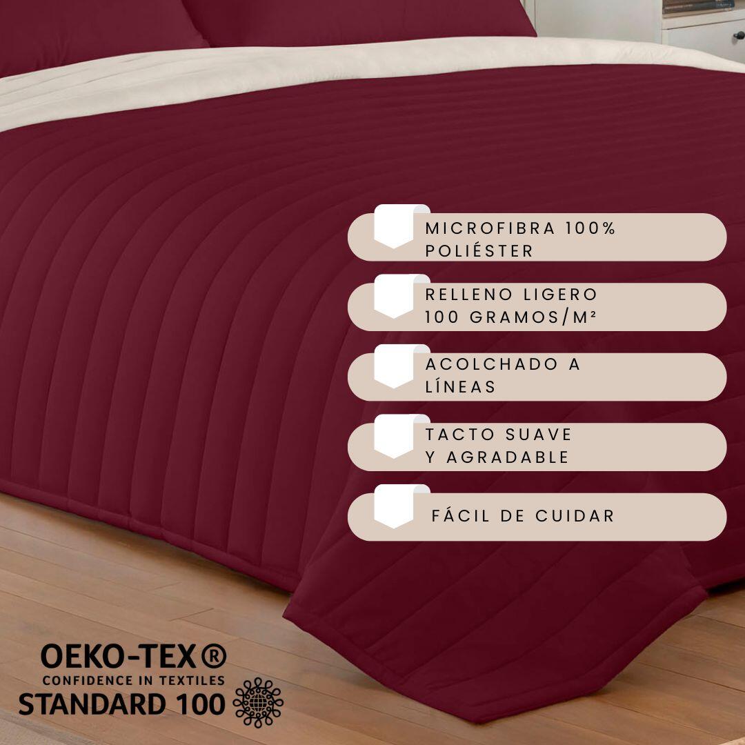 Colcha de cama Burdeos poliéster para cama de 150 cm - 7